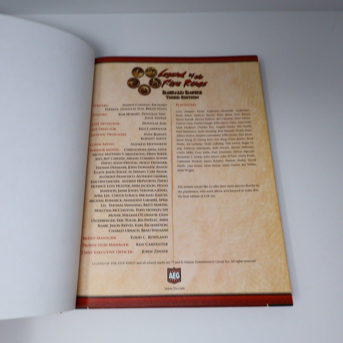 2007 Emerald Empire the Legend of the Five Rings Companion L5R Hardcover HC AEG