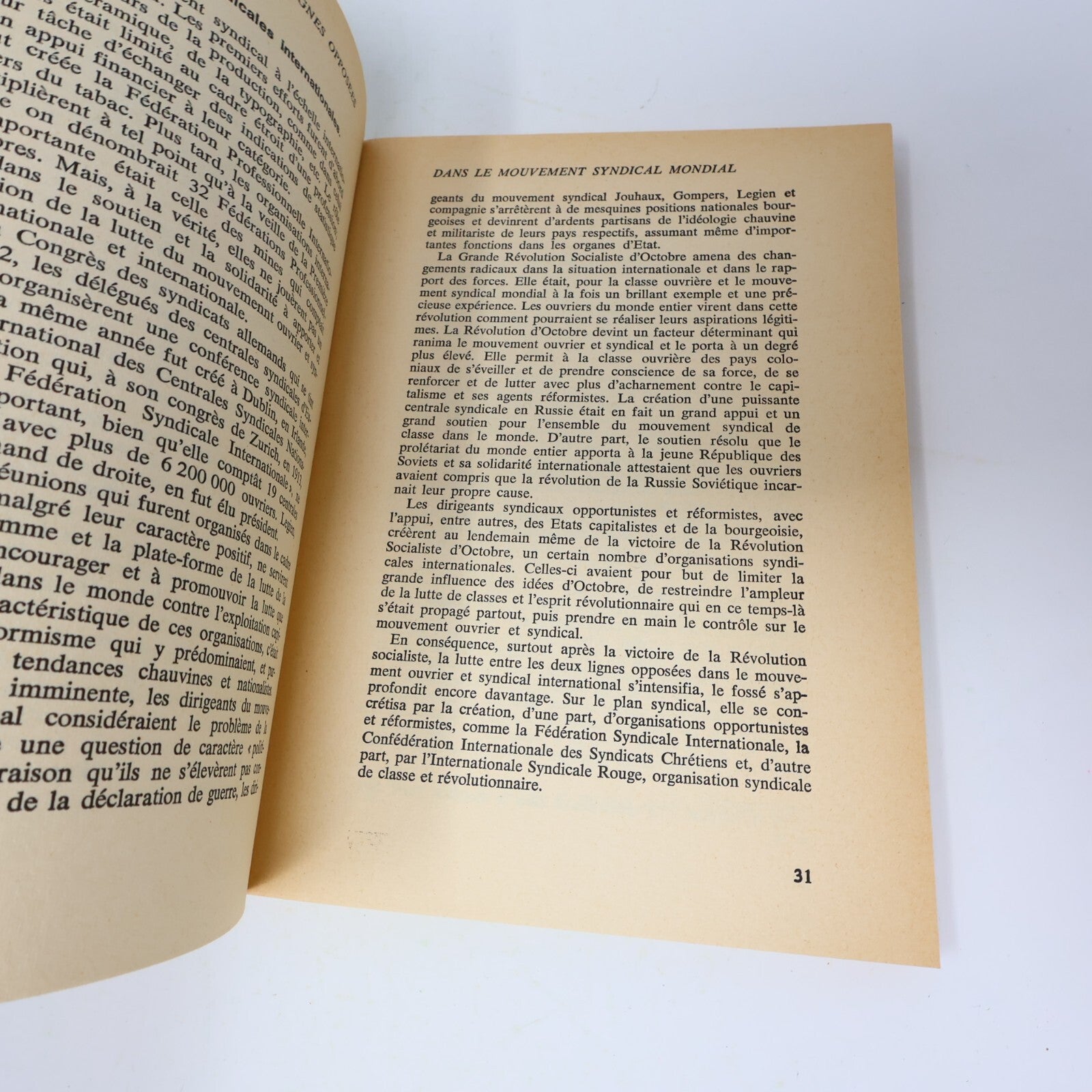 1974 Deux Lignes Opposées dans le Mouvement Syndical Mondial Filip Kota Nbe 70s
