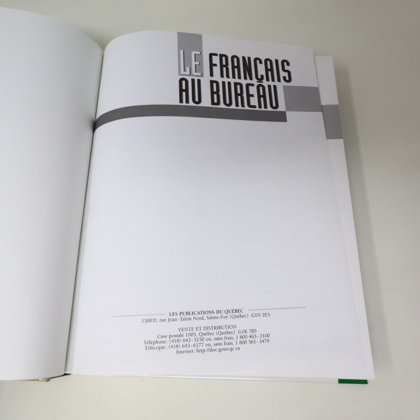 2000 Le Français au Bureau Office de la Langue Française Écrire Rédiger Livre HC
