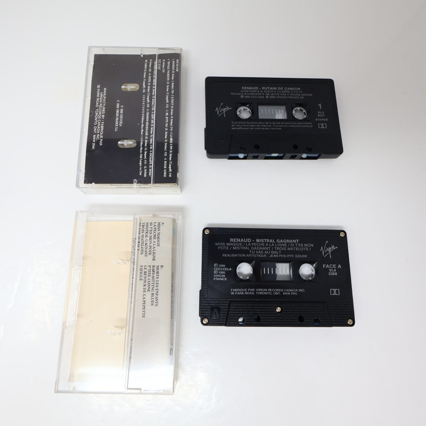 Renaud Lot 3 Cassettes Mistral Gagnant/Putain de Camion/Retour de Gérard Lambert