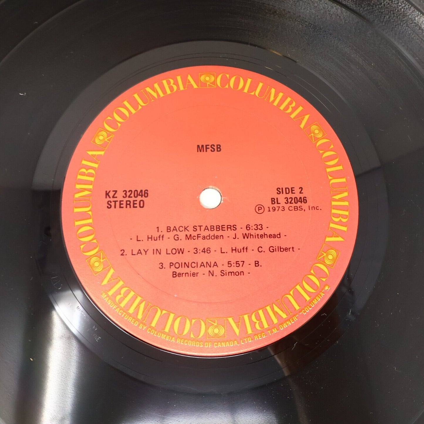 MFSB Self Titled LP Record Vinyl KZ 32046 Canada Columbia Something For Nothing