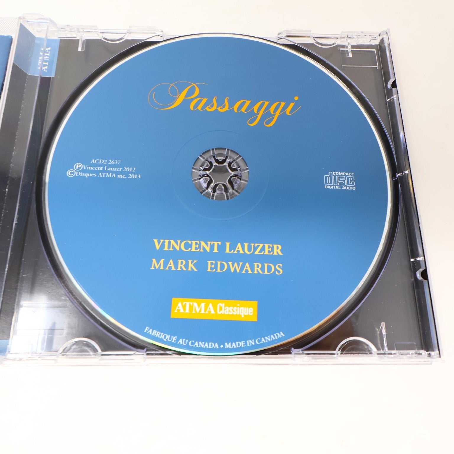 Vincent Lauzer/Mark Edwards Passaggi CD 2013 Baroque Classical Renaissance ATMA