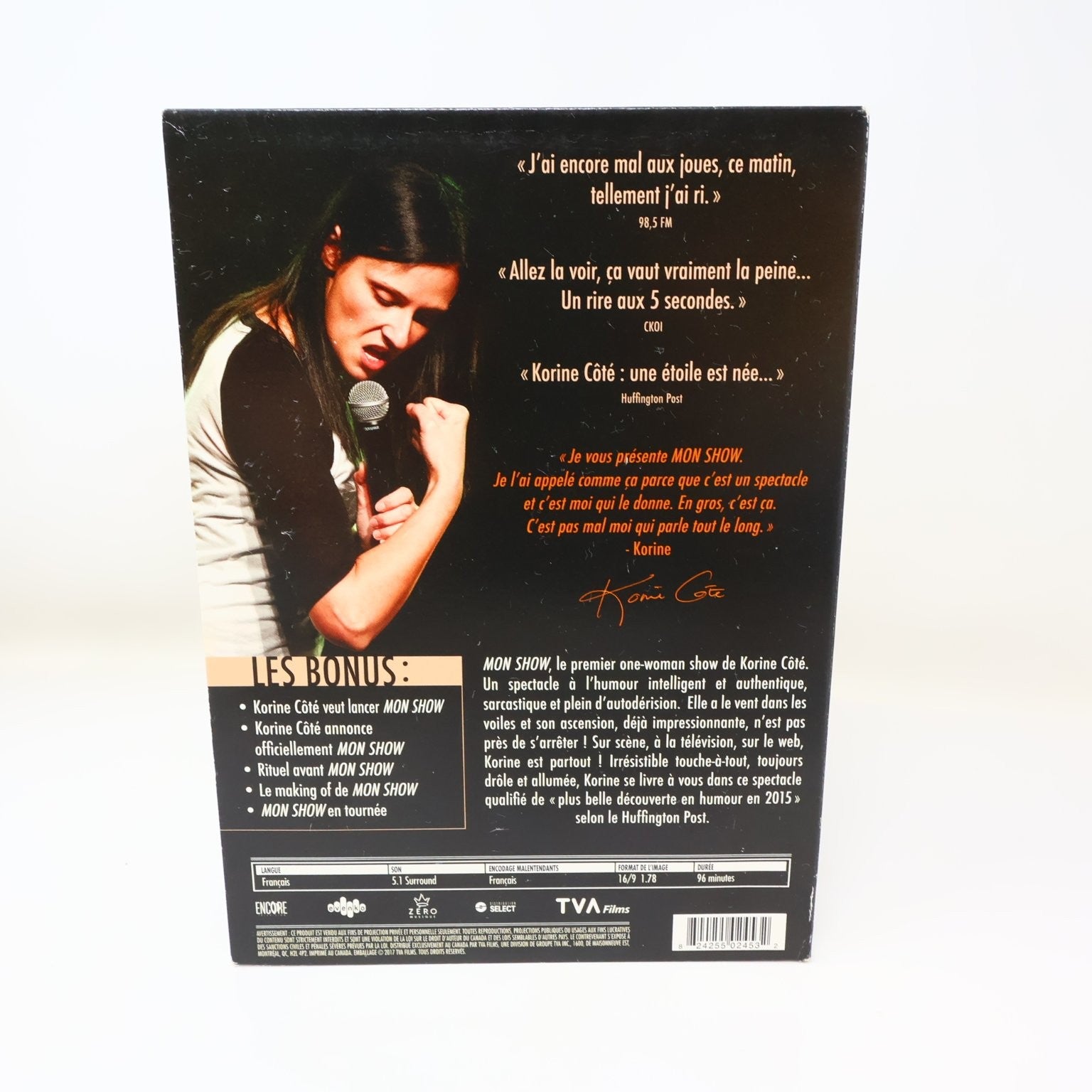Korine Côté Mon Show DVD 2017 Comedie Stand-Up Dirigé par Alexandre Barrette