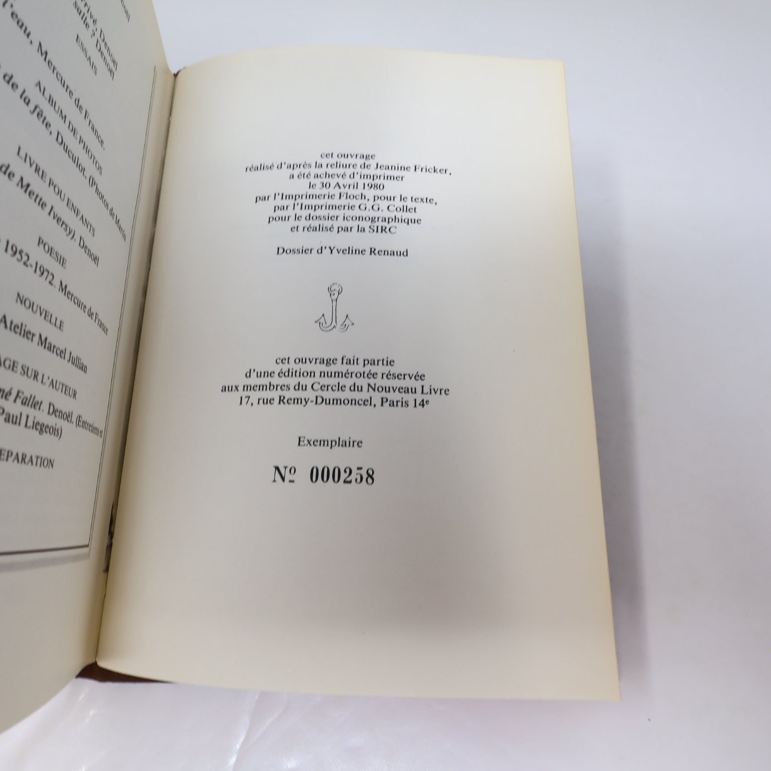 La Soupe aux Choux René Fallet 1980 Édition Numérotée Tallandier Français/French