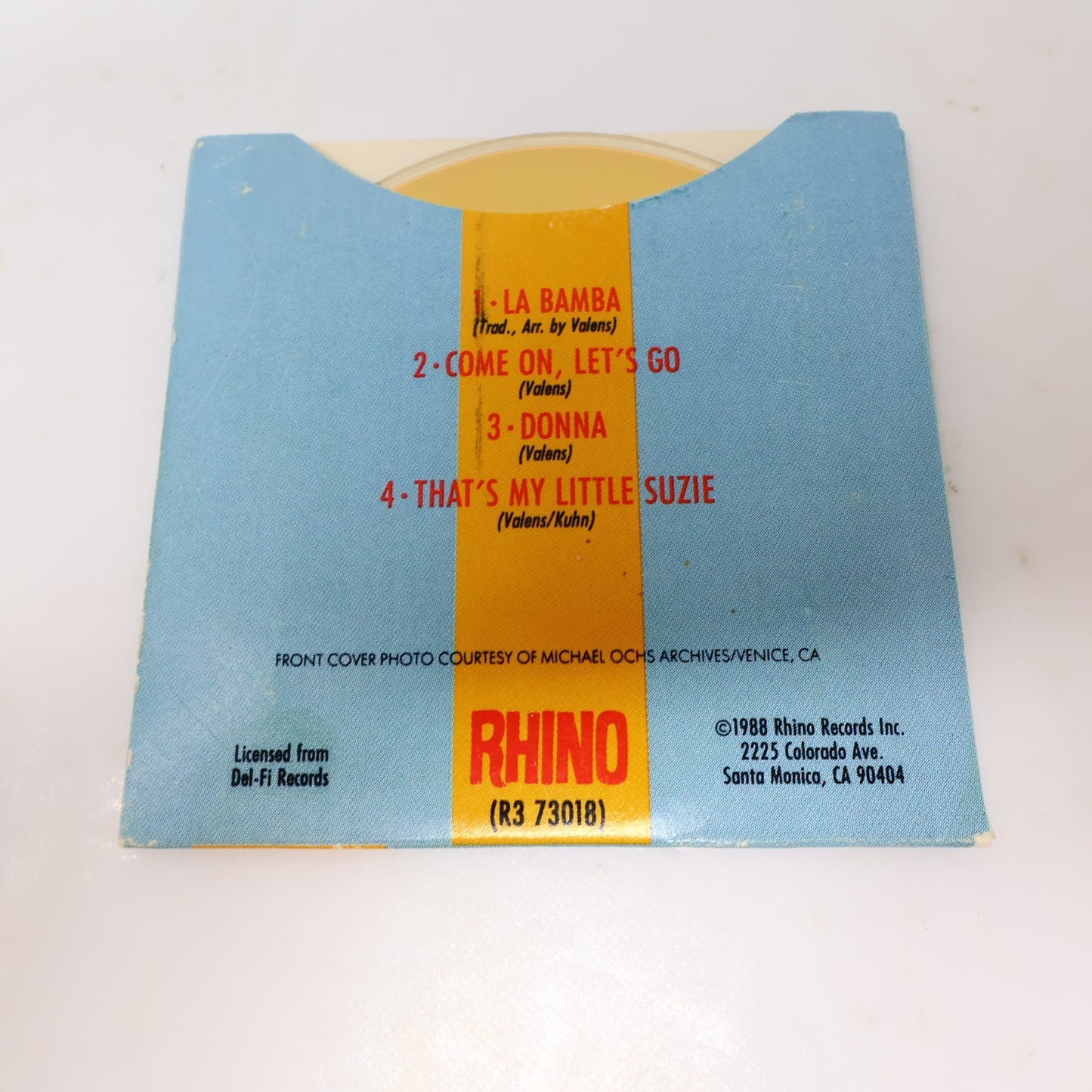 Lil' Bit of Gold CD Ritchie Valens Rhino 1988 La Bamba 3" Disc Rock 80s
