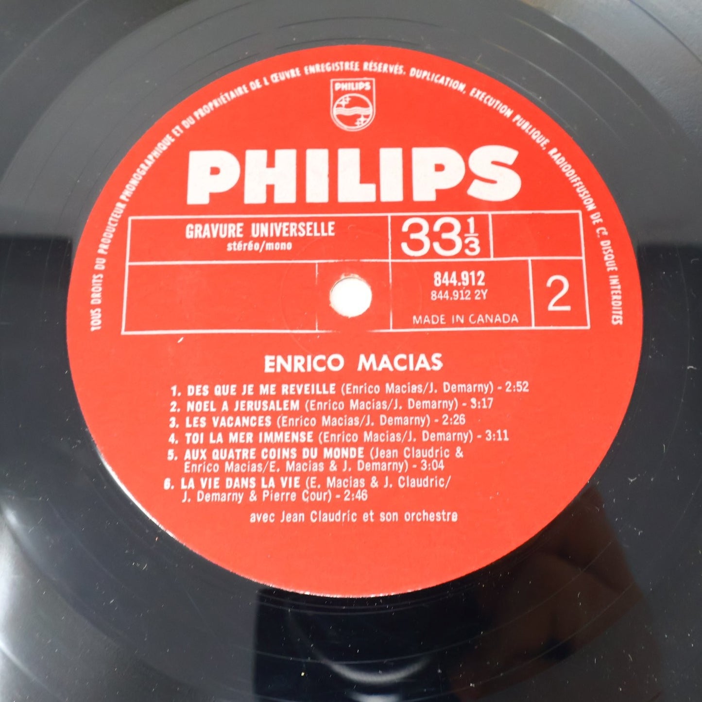 Enrico Macias - Un Rayon De Soleil 12" Record 1968 Philips French Pop 844.912