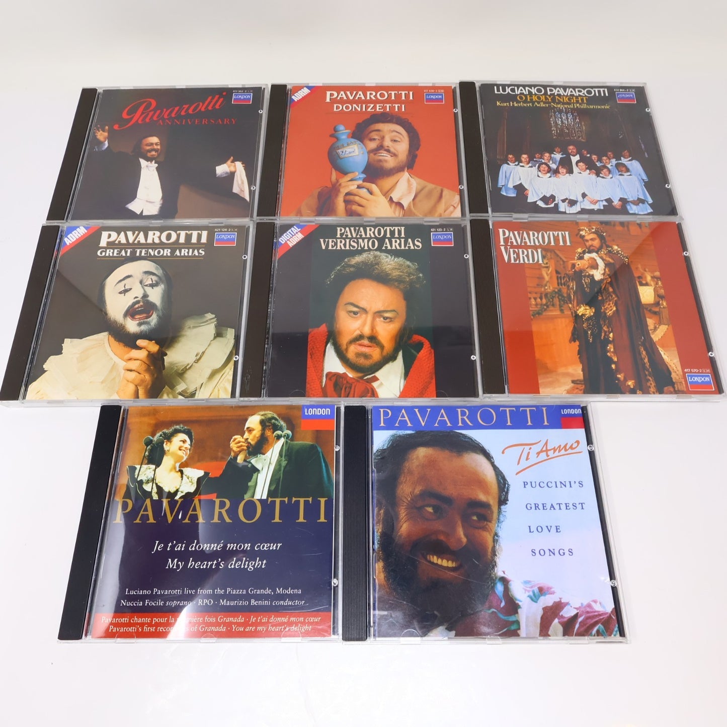 Luciano Pavarotti 8 CDs Lot Ti Amo/O Holy Night/My Heart's Delight/Donizetti
