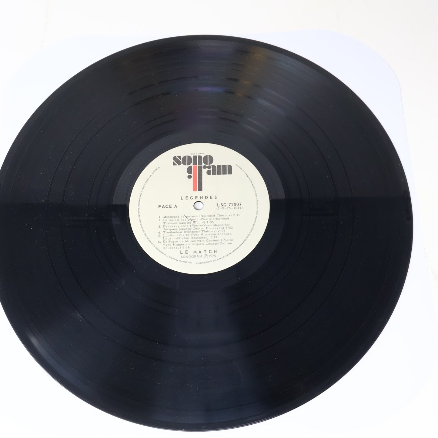Le Match Légendes Disque LP Record Vinyl 1975 Prog Rock Sonogram LSG-72007