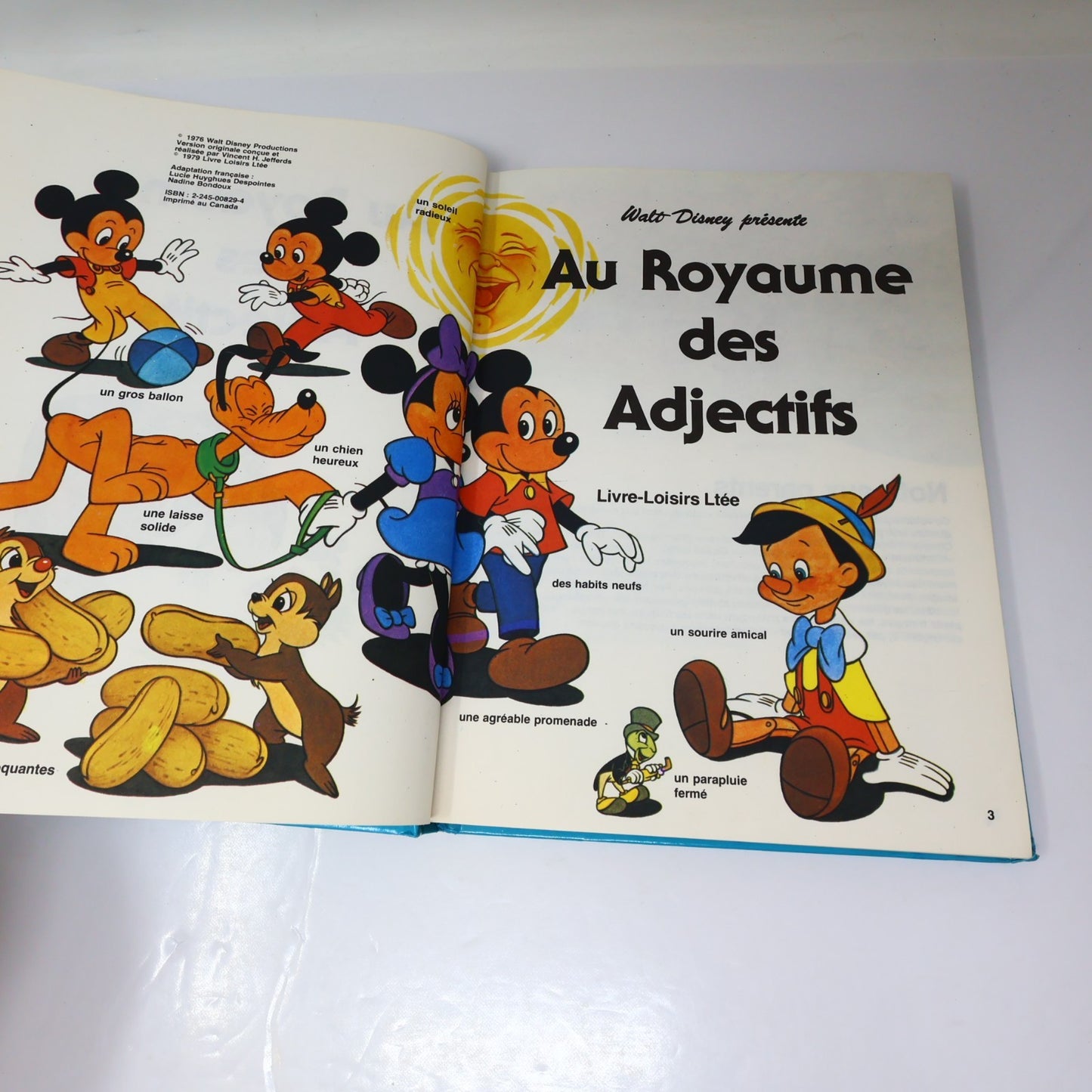 Au Royaume des Noms/Verbes/Adjectifs/Contraires Lot 4 Livres Disney Enfants 70s