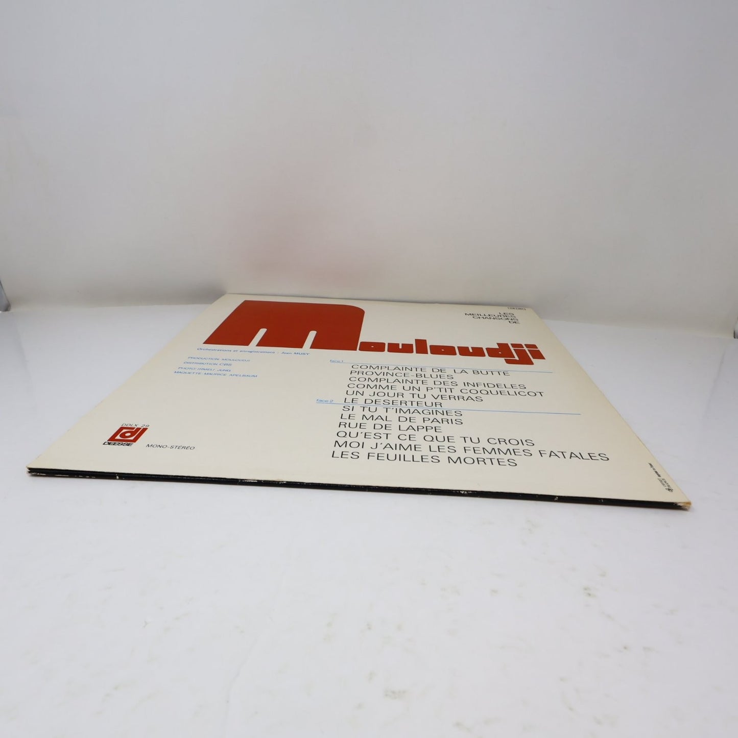 Mouloudji Les Meilleures Chansons 12" Record 1972 DDLX 29 Chanson 33RPM DDLX 29