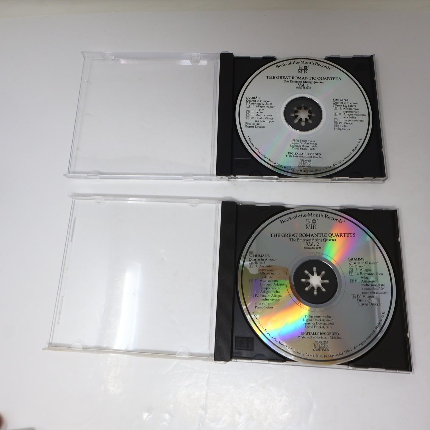 The Great Romantic Quartets #1-4 Book of The Month BMR 4 CD Lot Shumann/Brahms