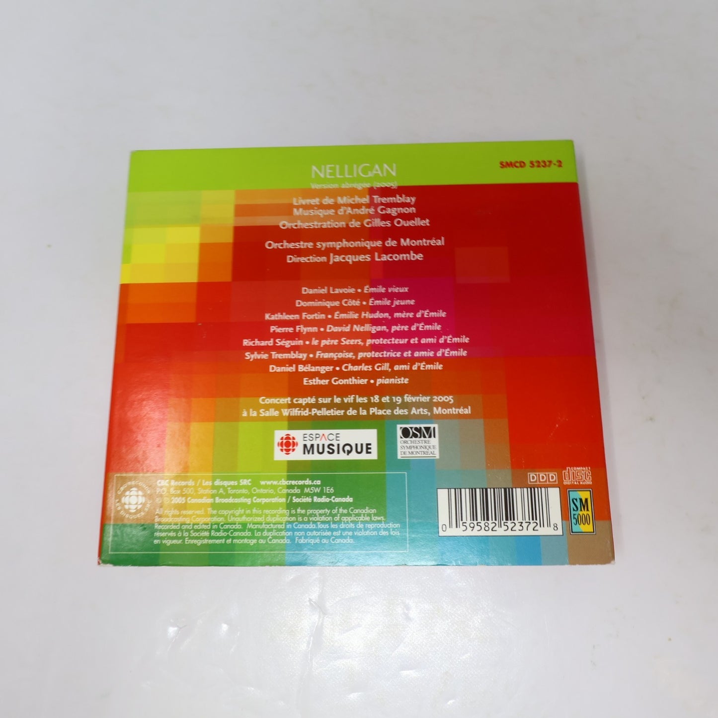 Nelligan André Gagnon/Michel Tremblay CD OSM/Lacombe Daniel Lavoie/Pierre Flynn