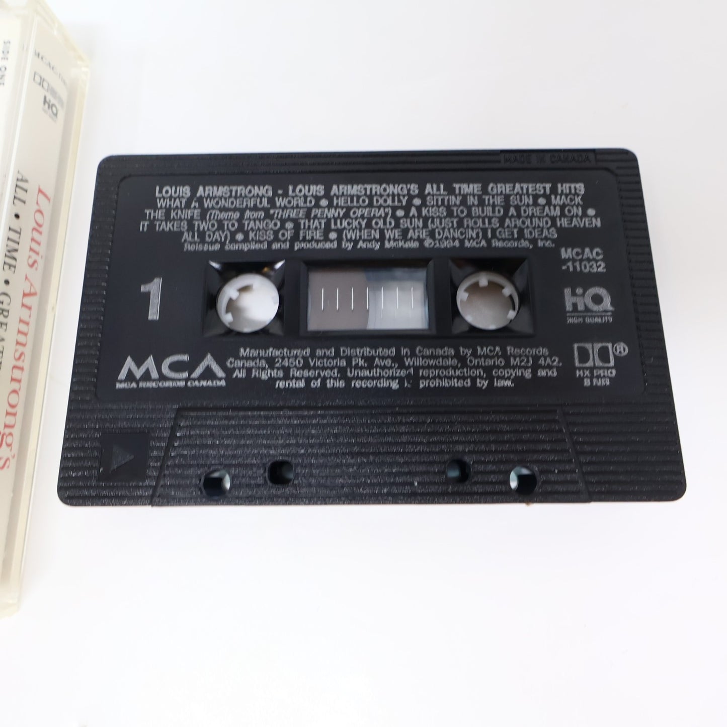 Louis Armstrong's All Time Greatest Hits Cassette What A Wonderful World/Chloe