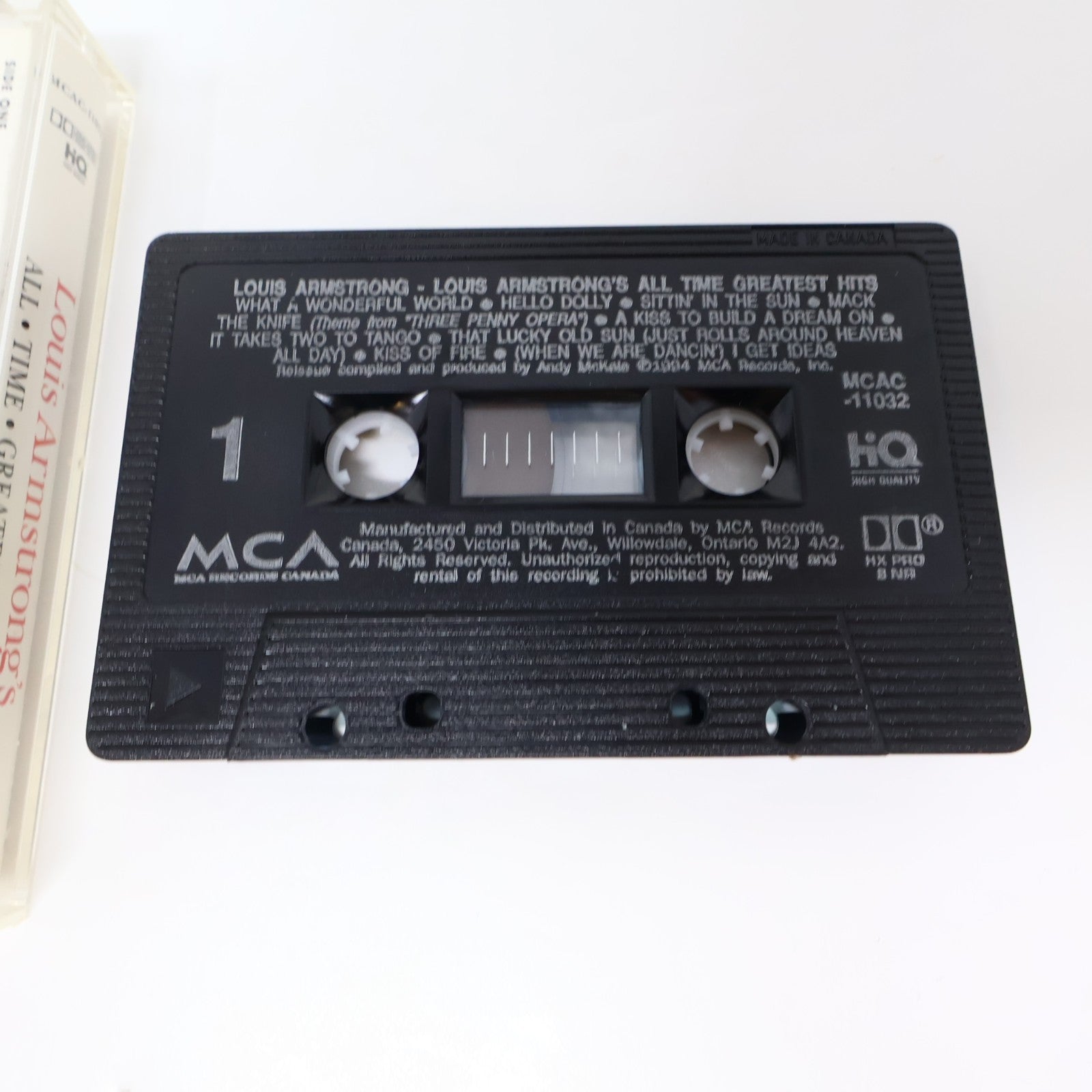 Louis Armstrong's All Time Greatest Hits Cassette What A Wonderful World/Chloe