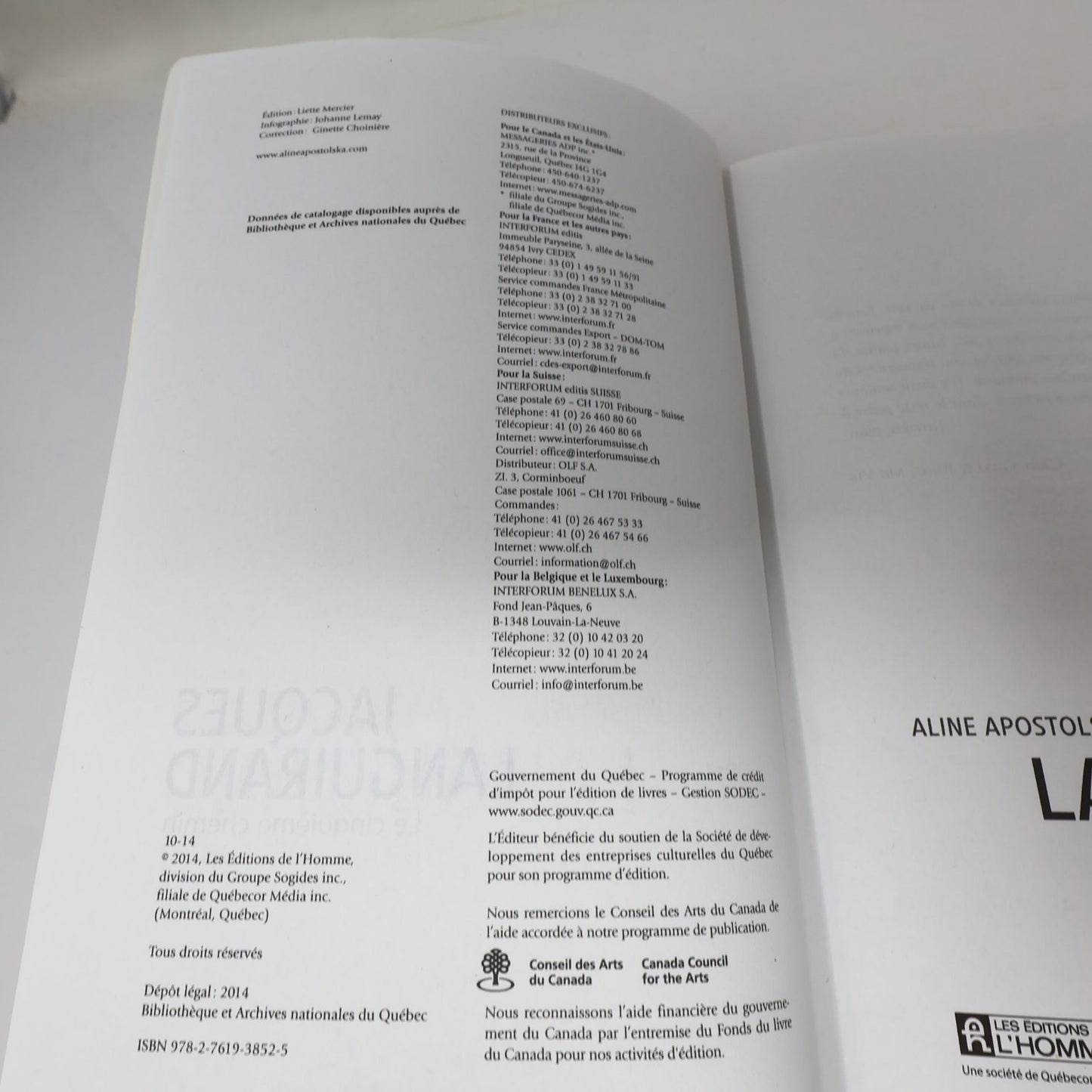 Jacques Languirand Le cinquième chemin Aline Apostolska 2014 Quebec Biographie