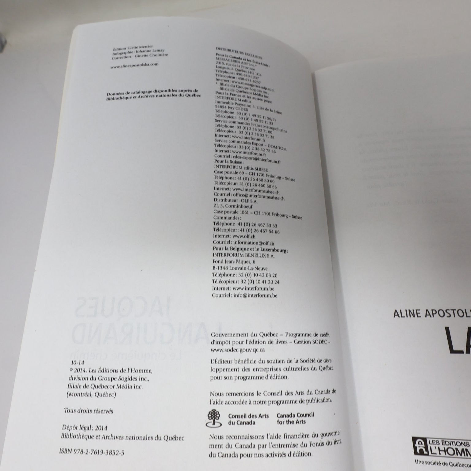 Jacques Languirand Le cinquième chemin Aline Apostolska 2014 Quebec Biographie