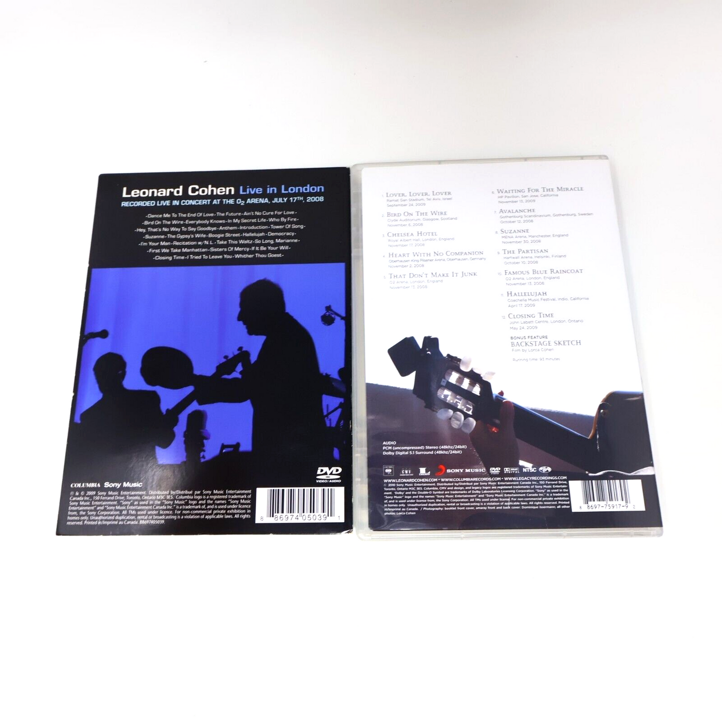 Leonard Cohen Songs from the Road + Live in London Lot 2 DVD NTSC Tested Music