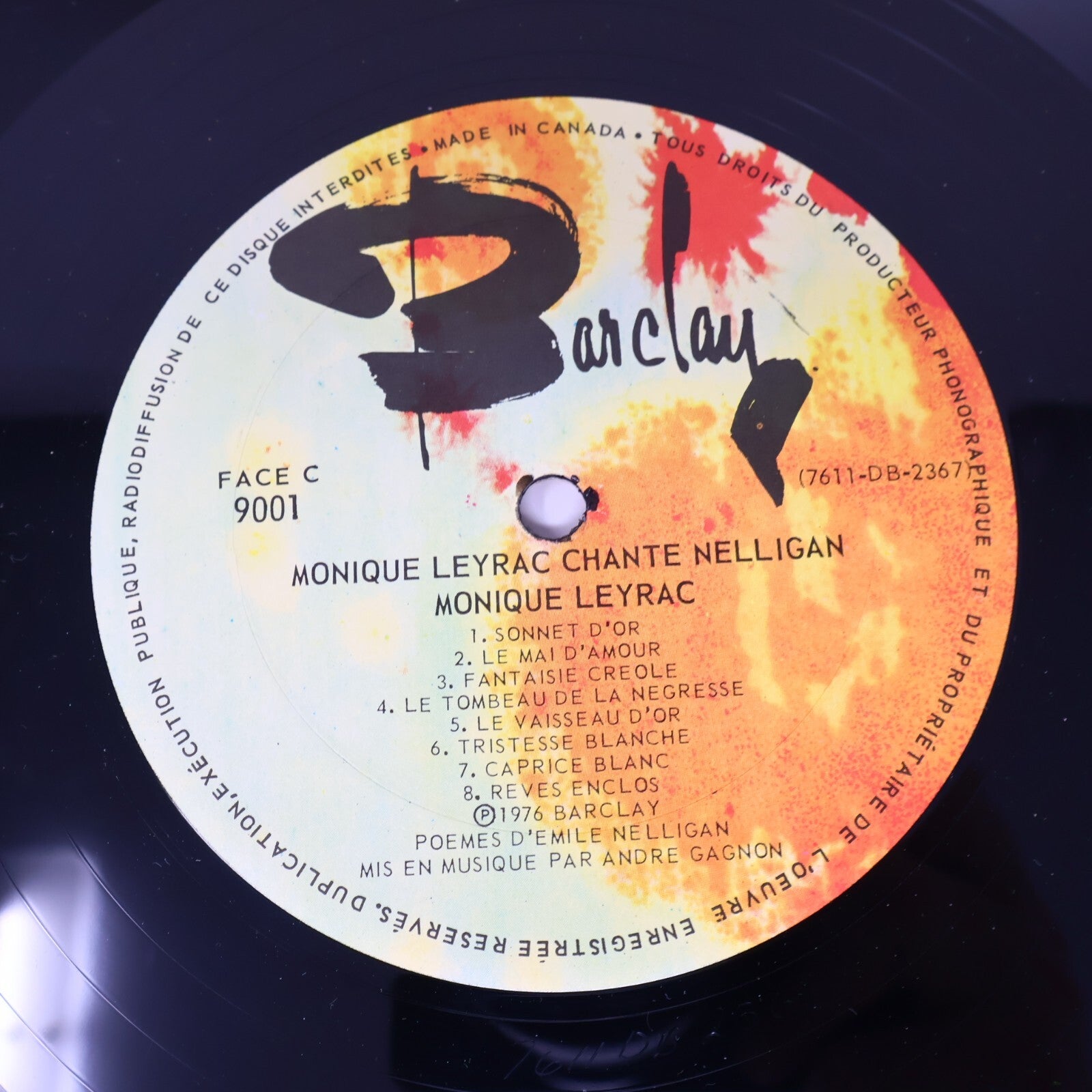 Monique Leyrac Chante Nelligan Disque 2x LP Record Vinyl 1976 Barclay 9001 Folk
