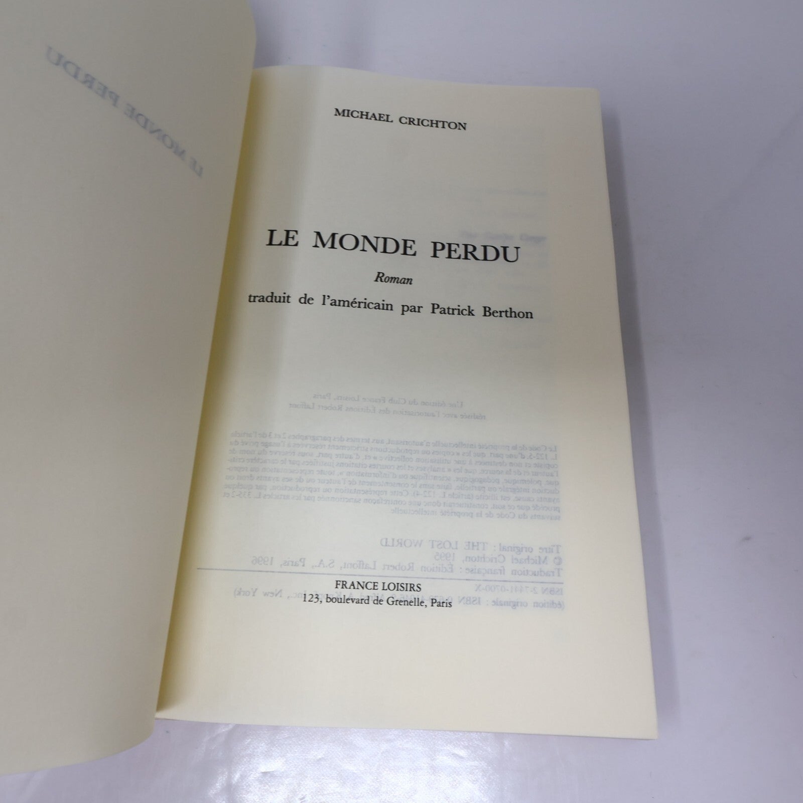 Le Parc Jurassique/Le Monde Perdu Lot 2 Livres Michael Crichton 1993/1997 HC BCE