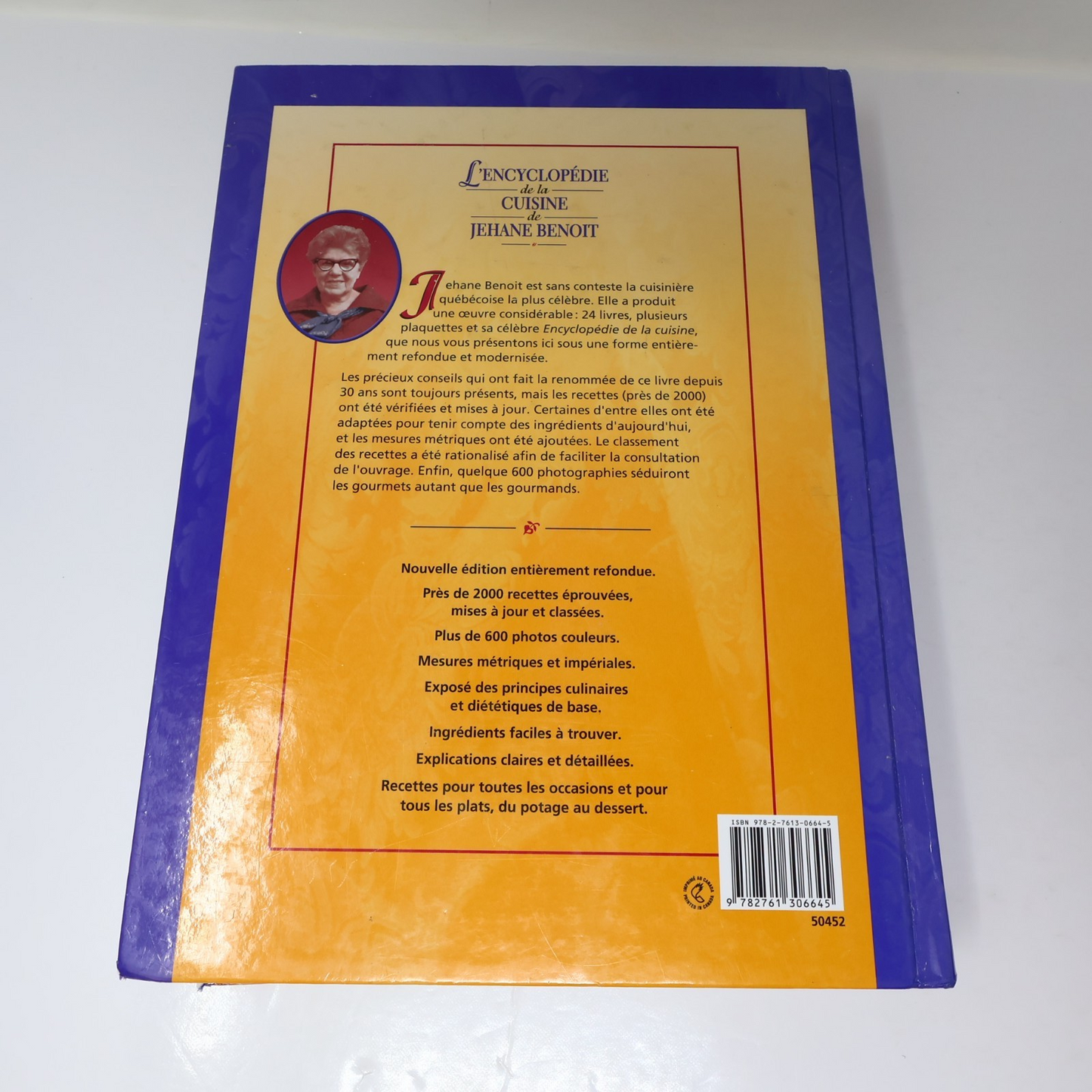 L'Encyclopédie de la Cuisine de Jehane Benoit Mirabel 1991 HC Français French