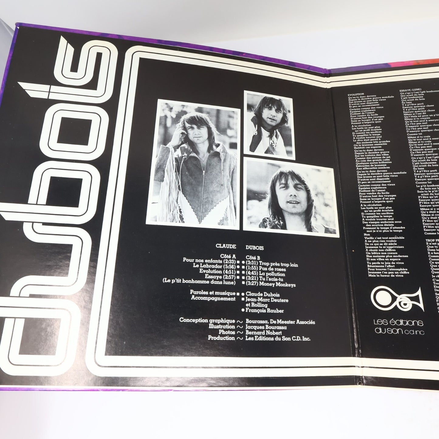 Claude Dubois Lot 3 Disques LP Record Touchez du Bois/Éponyme Québécois 1970s