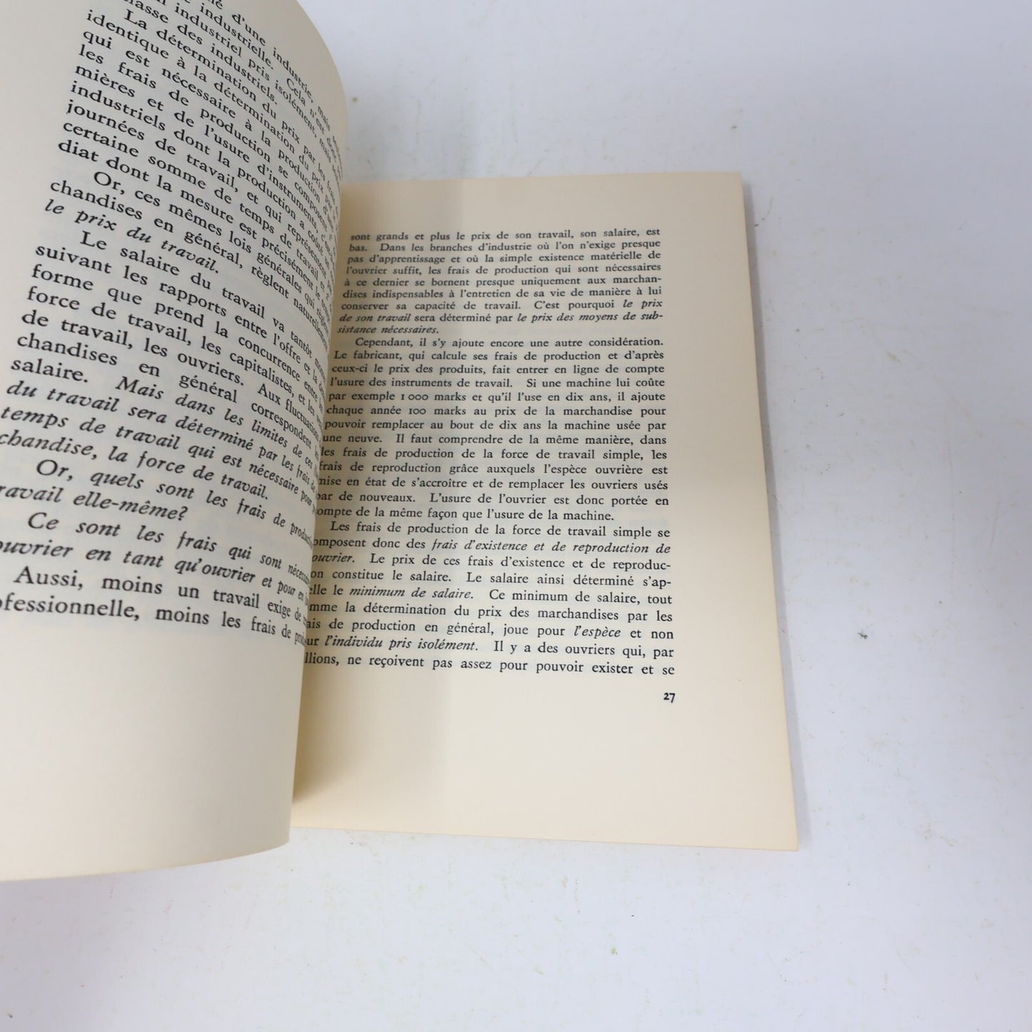 Karl Marx Lot 2 Livres Salaire Prix et Profit/Travail Salarié et Capital 1970 PB