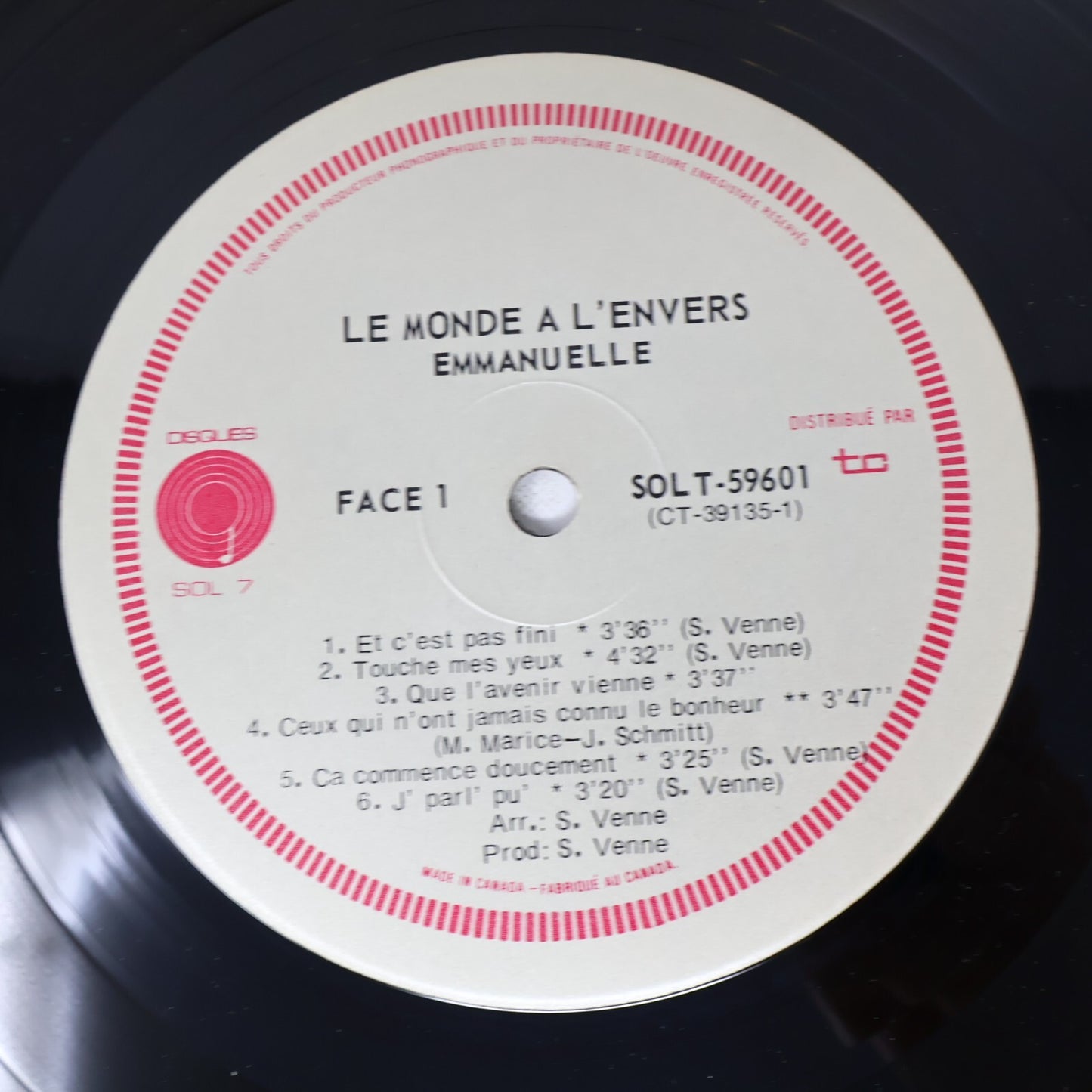 Emmanuëlle Lot 2 Disques Chanter Pour Vivre/Monde À L'Envers Emmanuelle Record