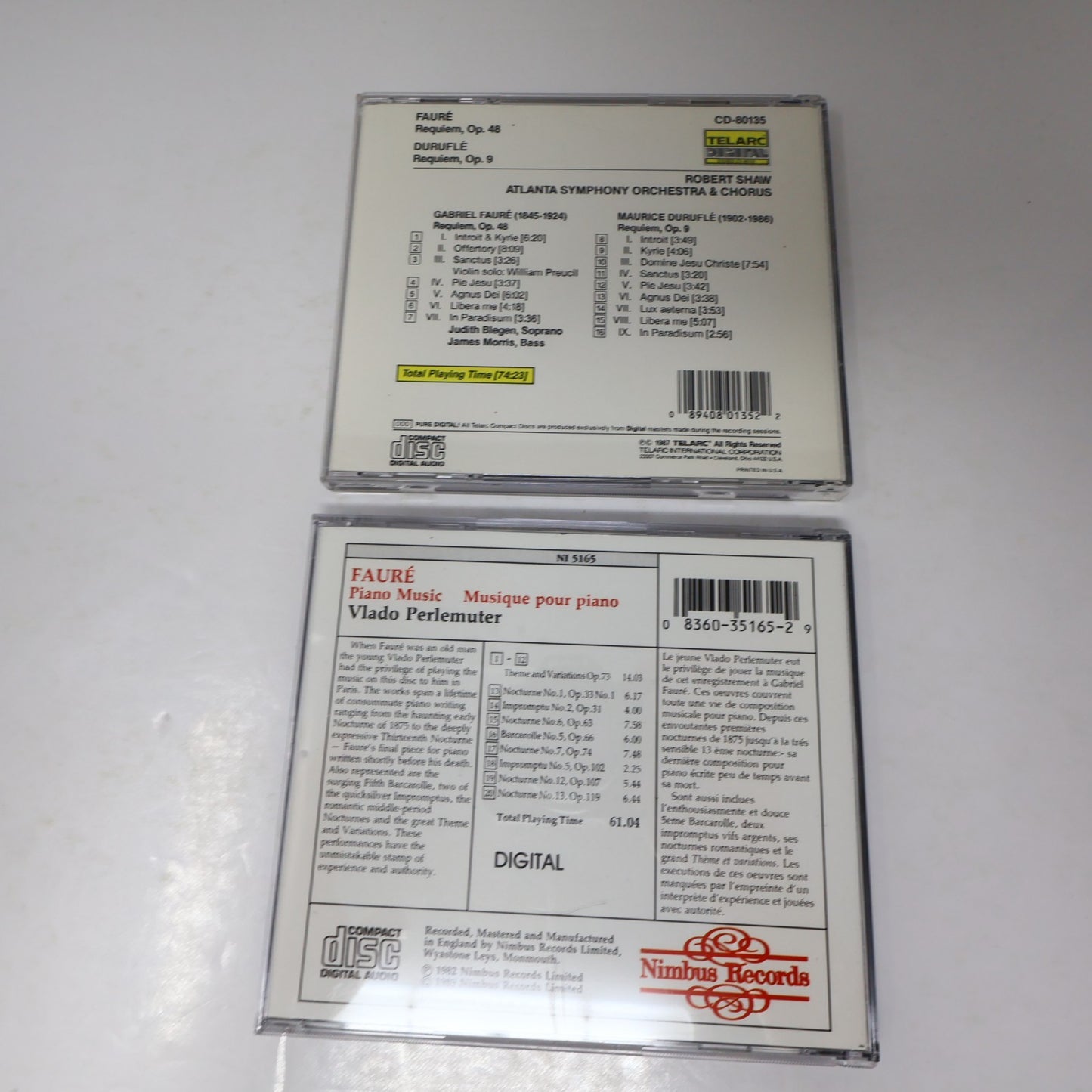 Gabriel Fauré 9 CD Lot Requiem/Violin Sonatas/Musique de Chambre/Piano Quartets