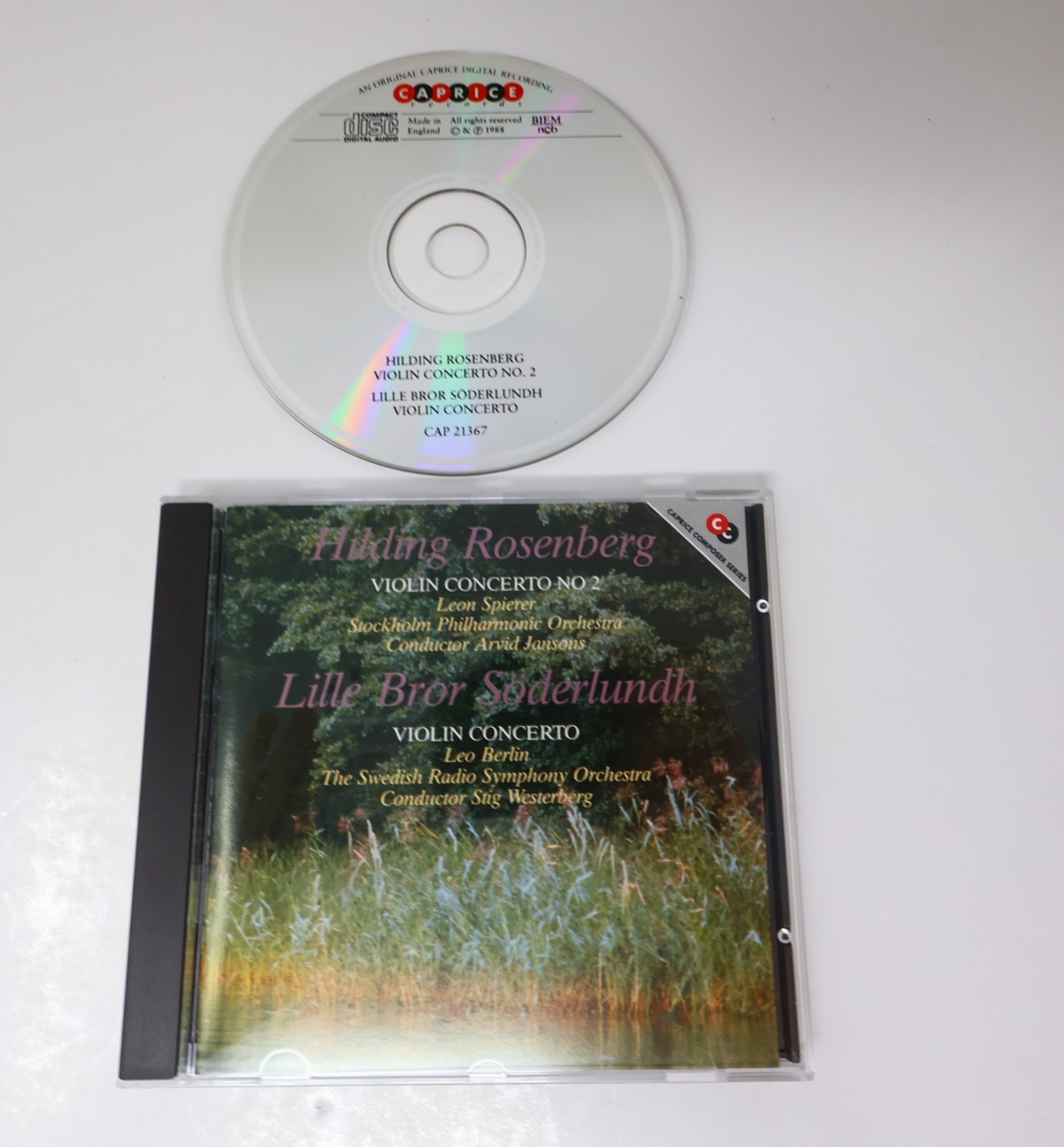 Hilding Rosenberg Violin Concerto #2/Lille Bror Söderlundh Violin Concerto CD
