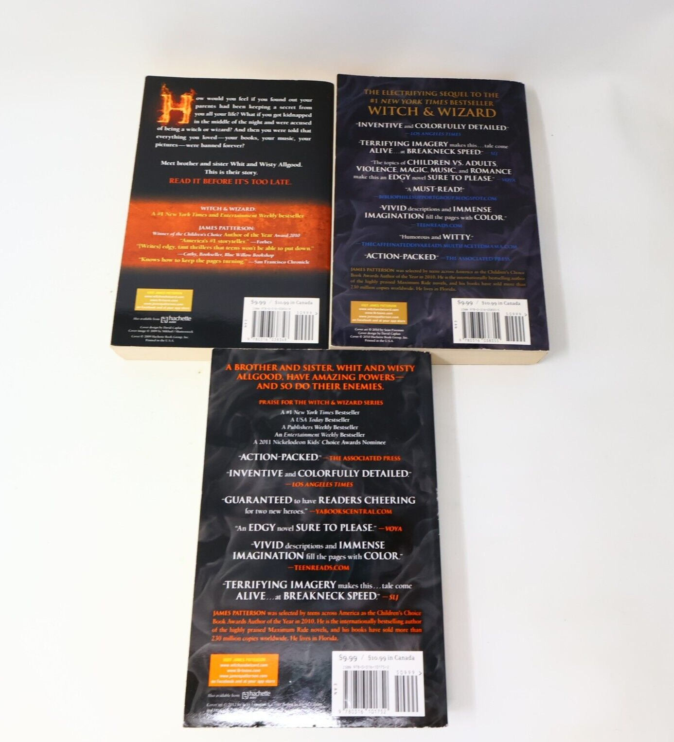 Lot 3 Books Witch & Wizard by James Patterson Little Brown and Company The Gift
