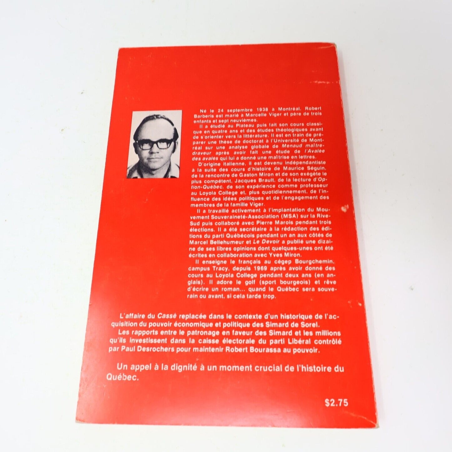 1973 De la Clique des Simards à Paul Desrochers Robert Barberis Politique Québec