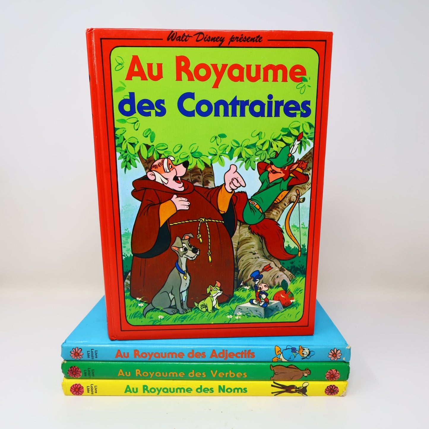 Au Royaume des Noms/Verbes/Adjectifs/Contraires Lot 4 Livres Disney Enfants 70s