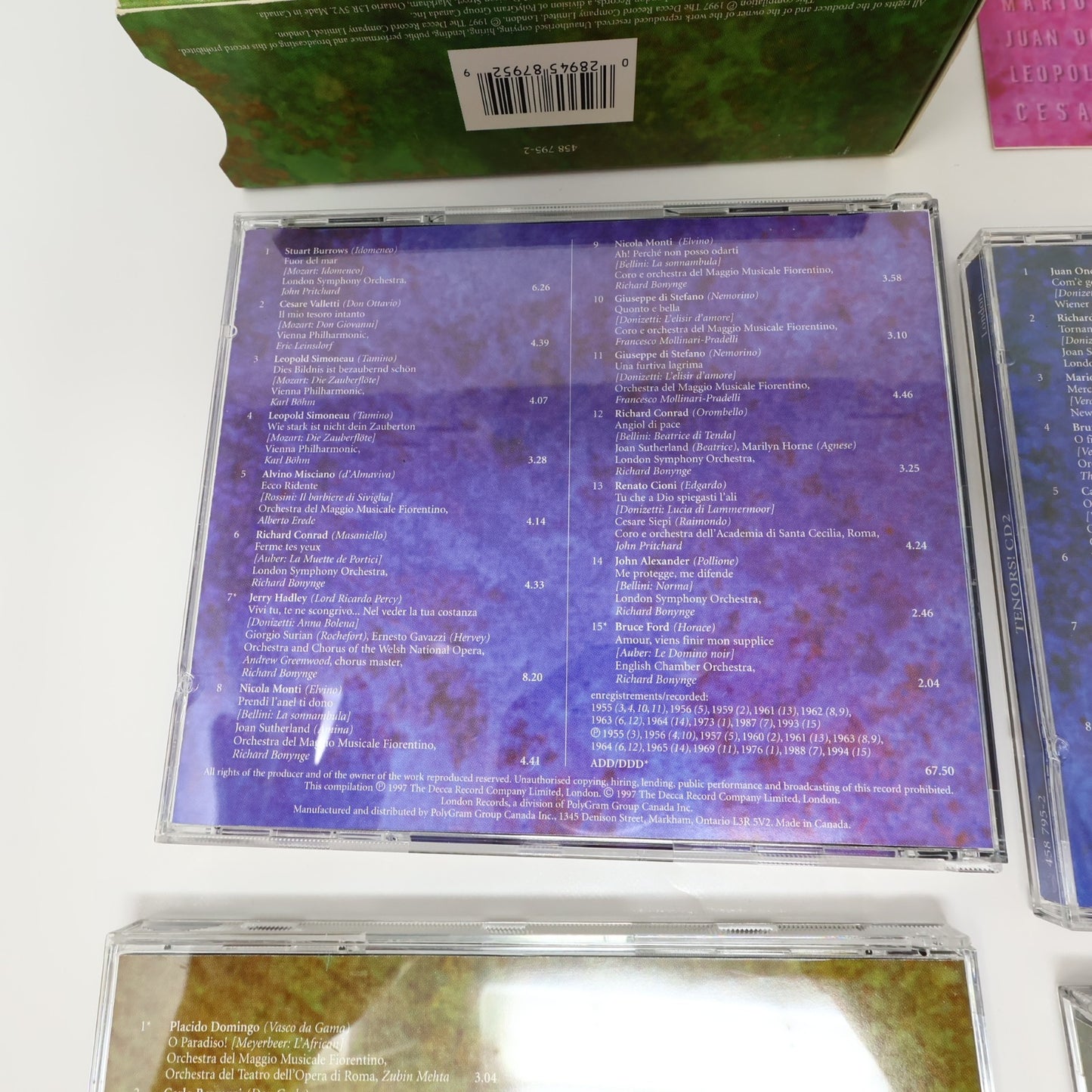 Tenors! 4 CDs Box Set 64 Selections Carreras/Domingo/Raul Jobin London 458 795-2