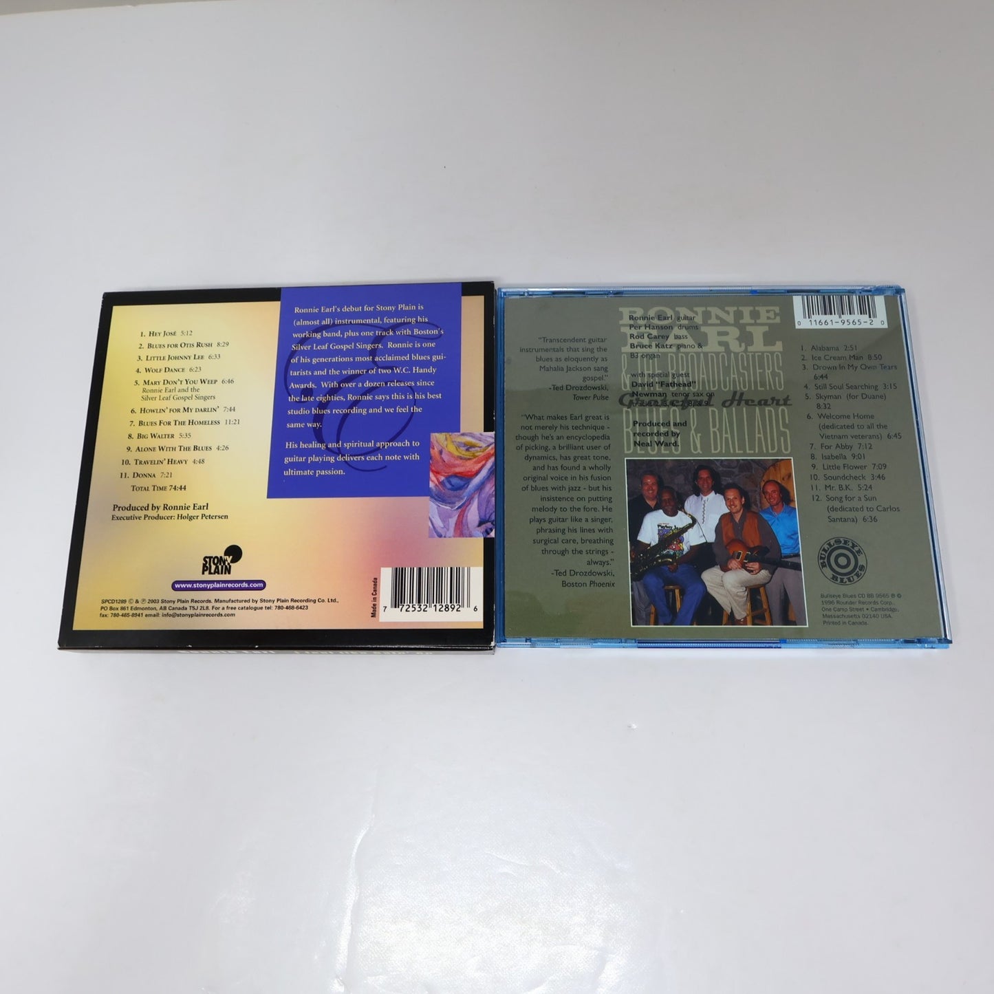 Ronnie Earl 2 CD Lot Blues & Ballads/I Feel Like Goin' On Donna/Hey José/Alabama