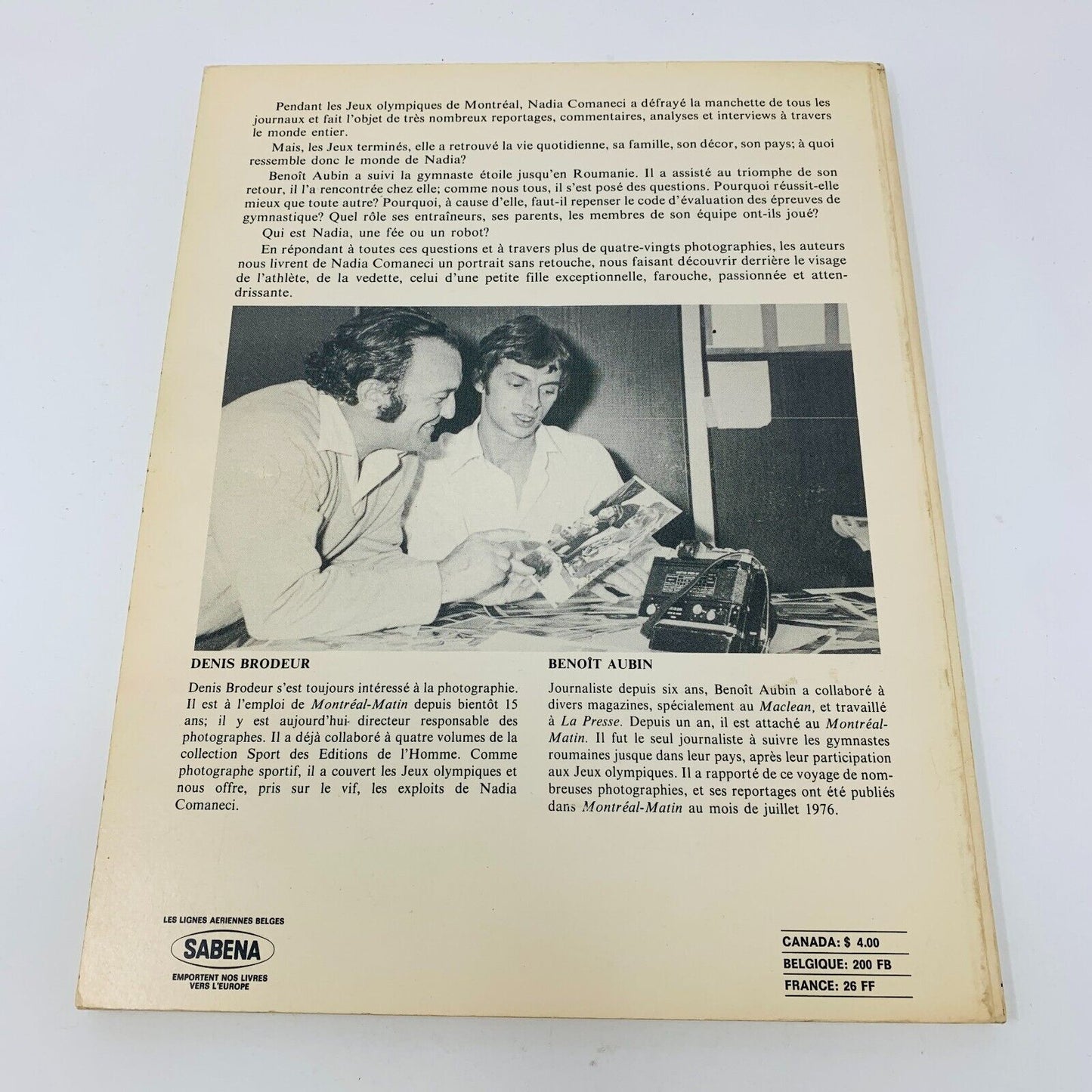 1976 Nadia Comaneci Collection Sport Livre Gymastique Montréal Olympique Aubin