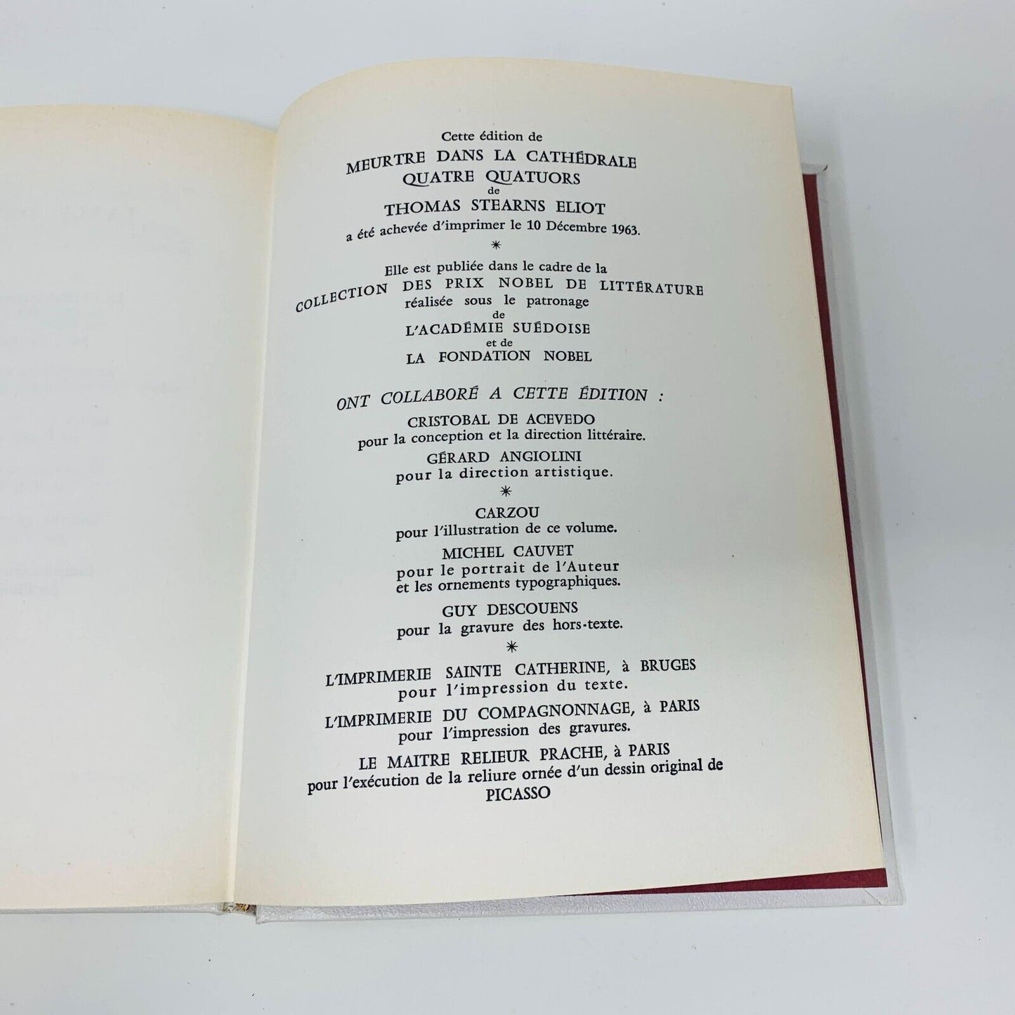 1963 Meurtre dans la Cathédrale Rombaldi Prix Nobel Thomas Stearns Eliot French