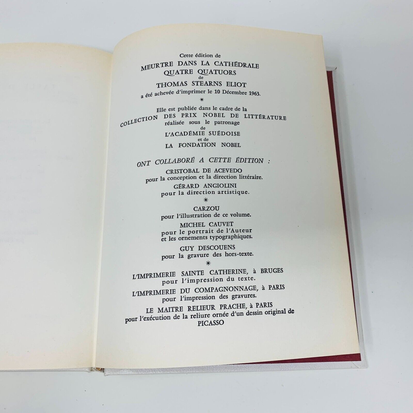 1963 Meurtre dans la Cathédrale Rombaldi Prix Nobel Thomas Stearns Eliot French
