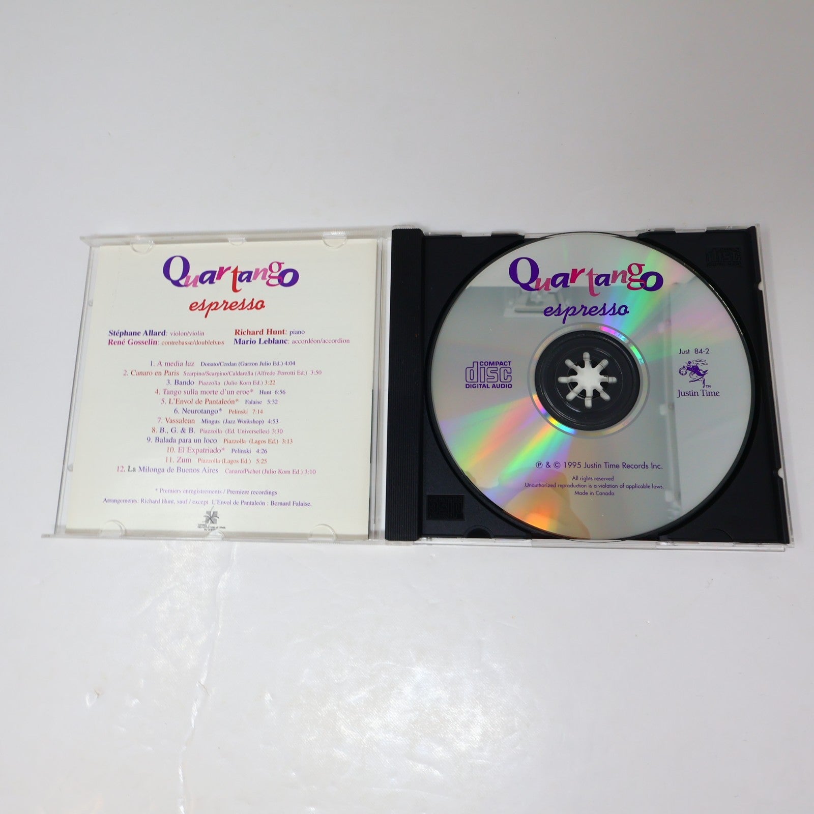 Quartango 2 CDs Lot Espresso/Quartango Justin Time/CBC Records Latin World Music