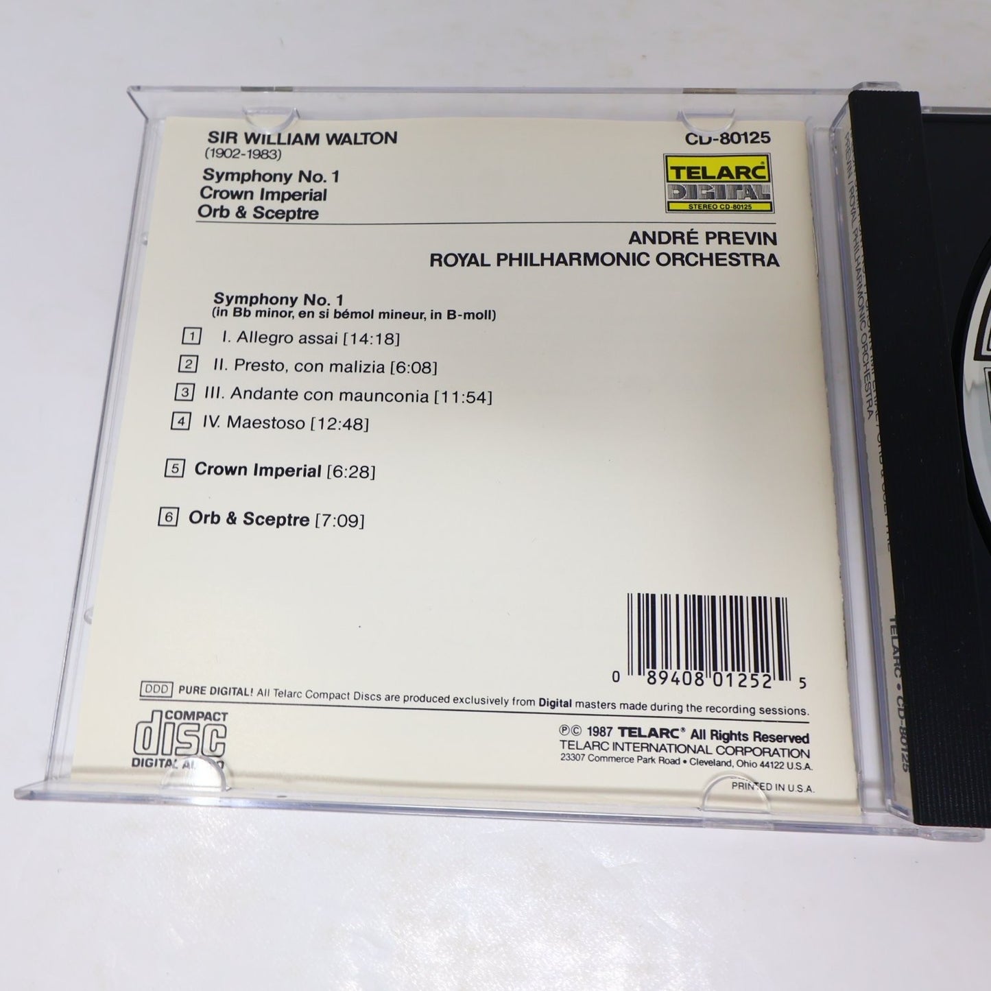 Walton Violin 3 CD Lot Violin/Viola Concertos/Symphony #1 Nigel Kennedy Prévin