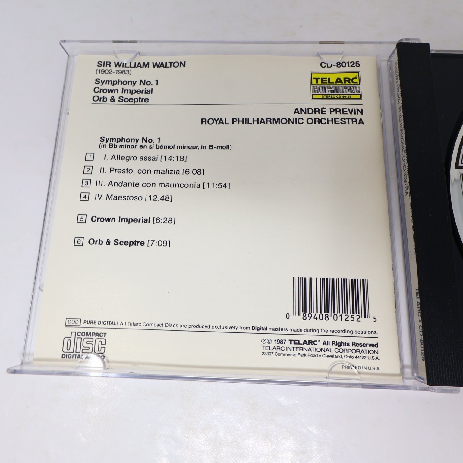 Walton Violin 3 CD Lot Violin/Viola Concertos/Symphony #1 Nigel Kennedy Prévin
