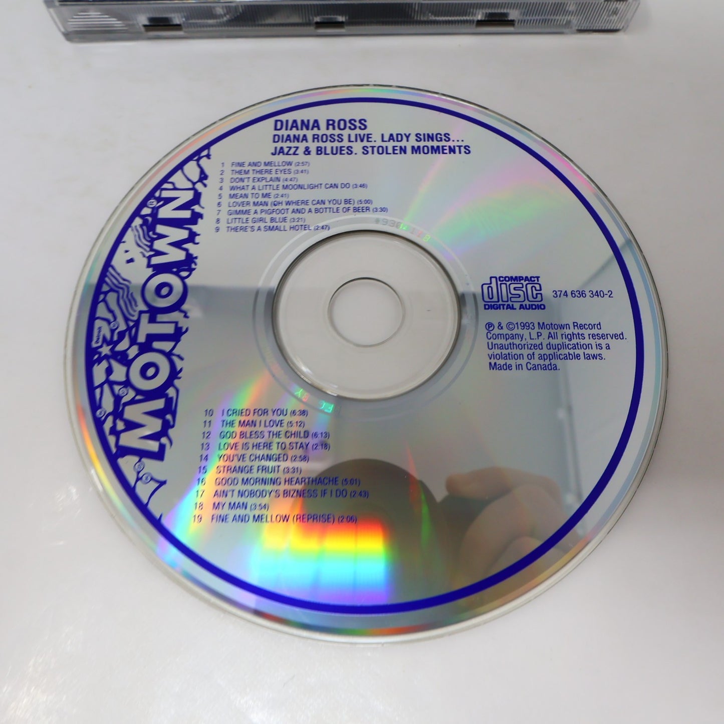 Diana Ross Live Stolen Moments The Lady Sings... Jazz And Blues CD Motown 1993
