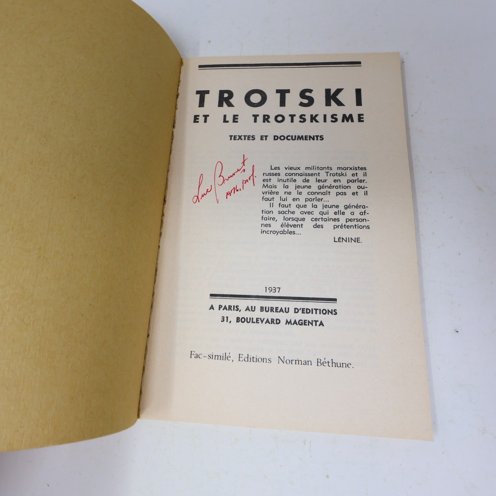 1971 Troski et le Troskisme Léon Trotski Éditions Norman Bethune Philosophie 70s
