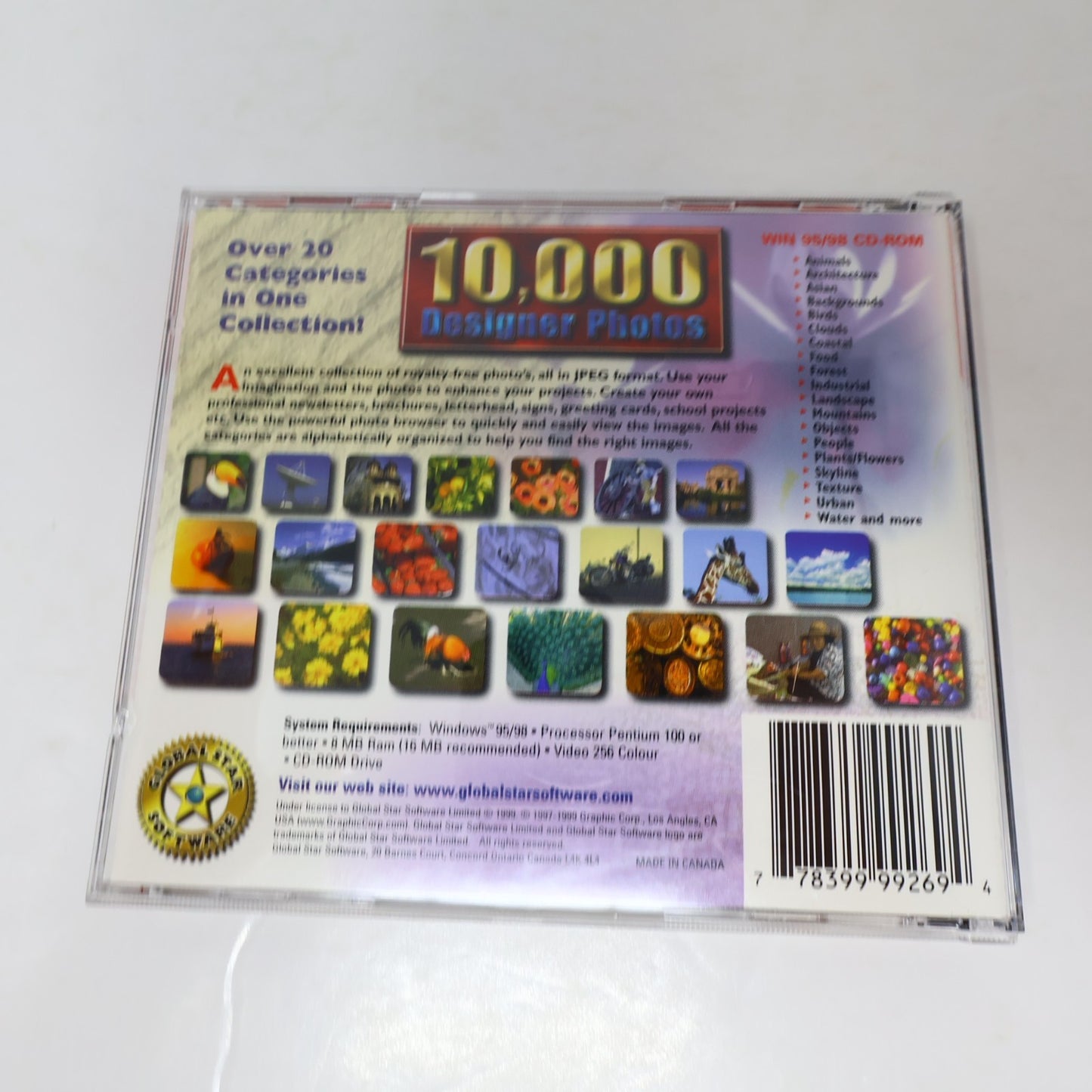10,000 Designer Photos #1-2 CD-Rom Lot For Windows 95/98 Animals/Birds/Nature