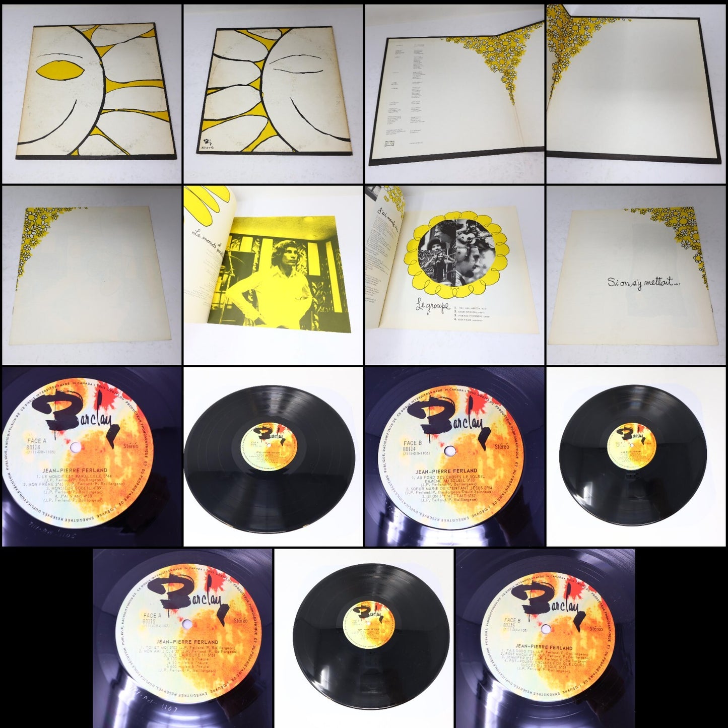 Jean-Pierre Ferland Lot 10 Disques Soleil/Jaune/Androgyne/Vierges Du Québec LP