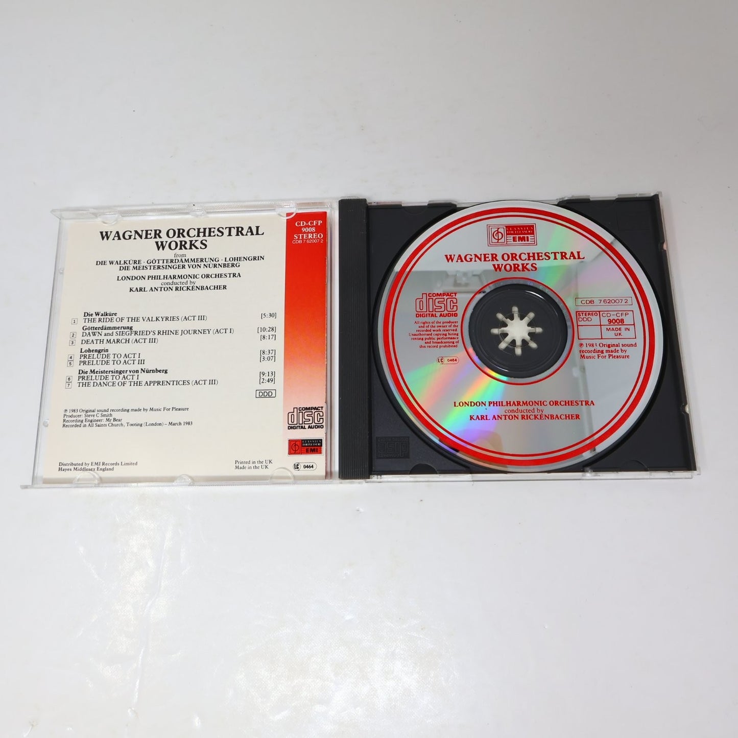 Wagner 3 CD Lot Rickenbacher/Karajan/Walter Orchestral Works Classical EMI DG