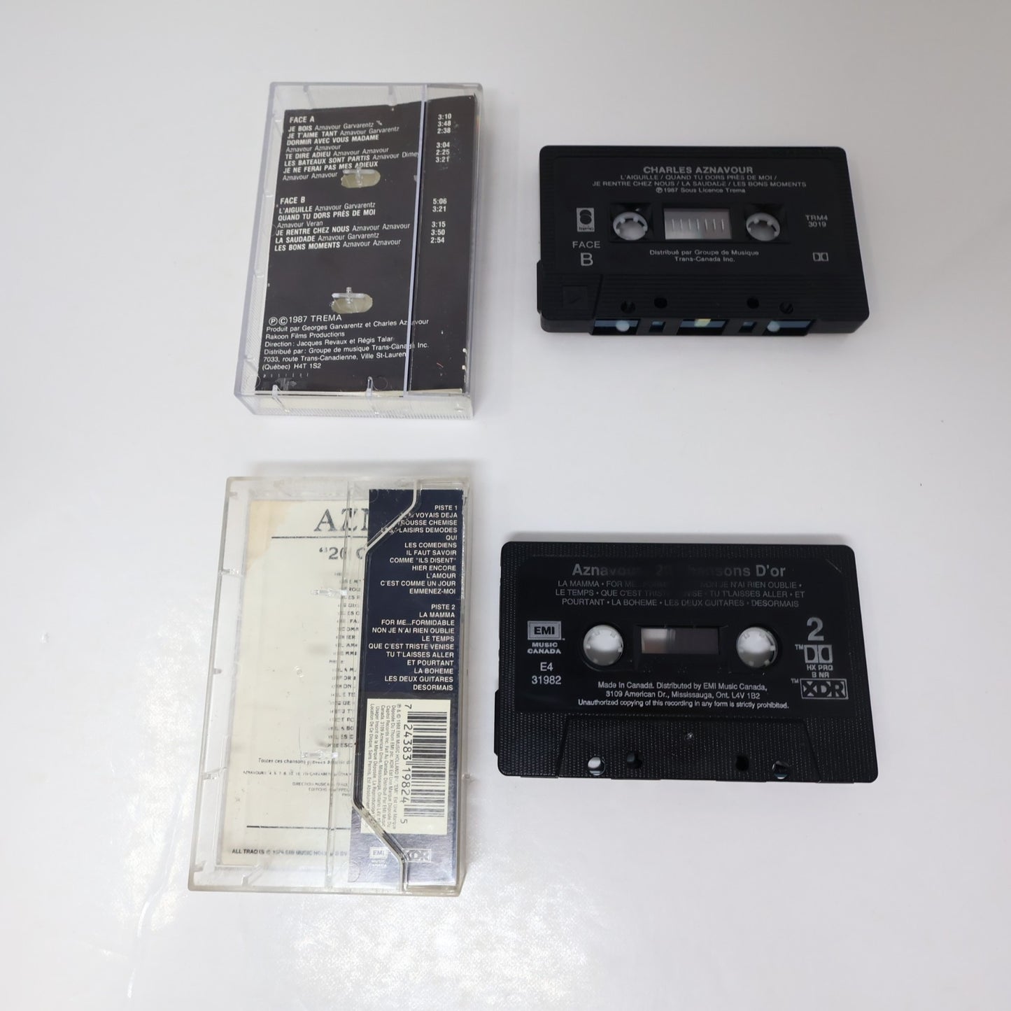 Aznavour Lot 6 Cassettes Plus Bleu/Toi et Moi/Chansons d'Or/Palais des congrès