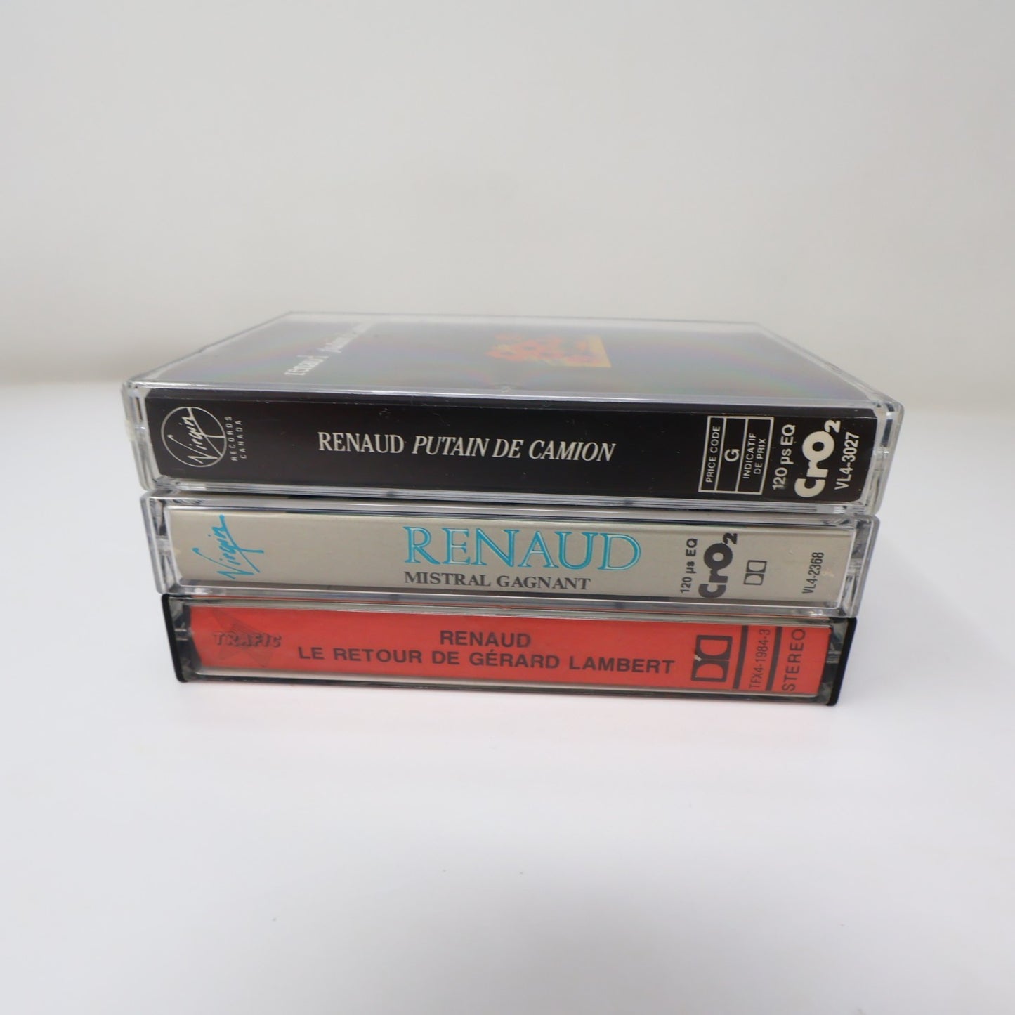 Renaud Lot 3 Cassettes Mistral Gagnant/Putain de Camion/Retour de Gérard Lambert