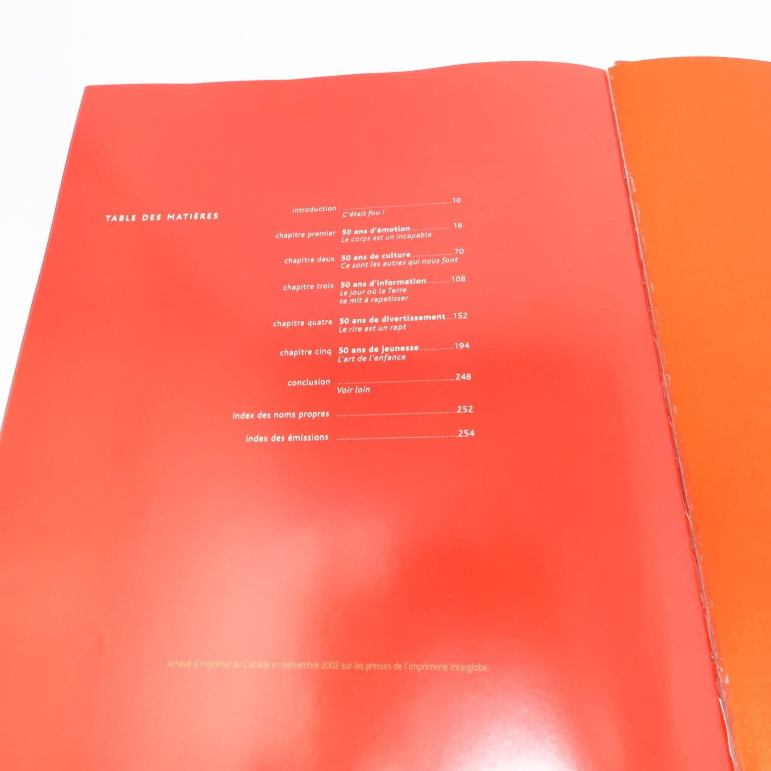 Ici Radio-Canada 50 Ans de Télévision Française Beauchemin 2002 Éditions HC