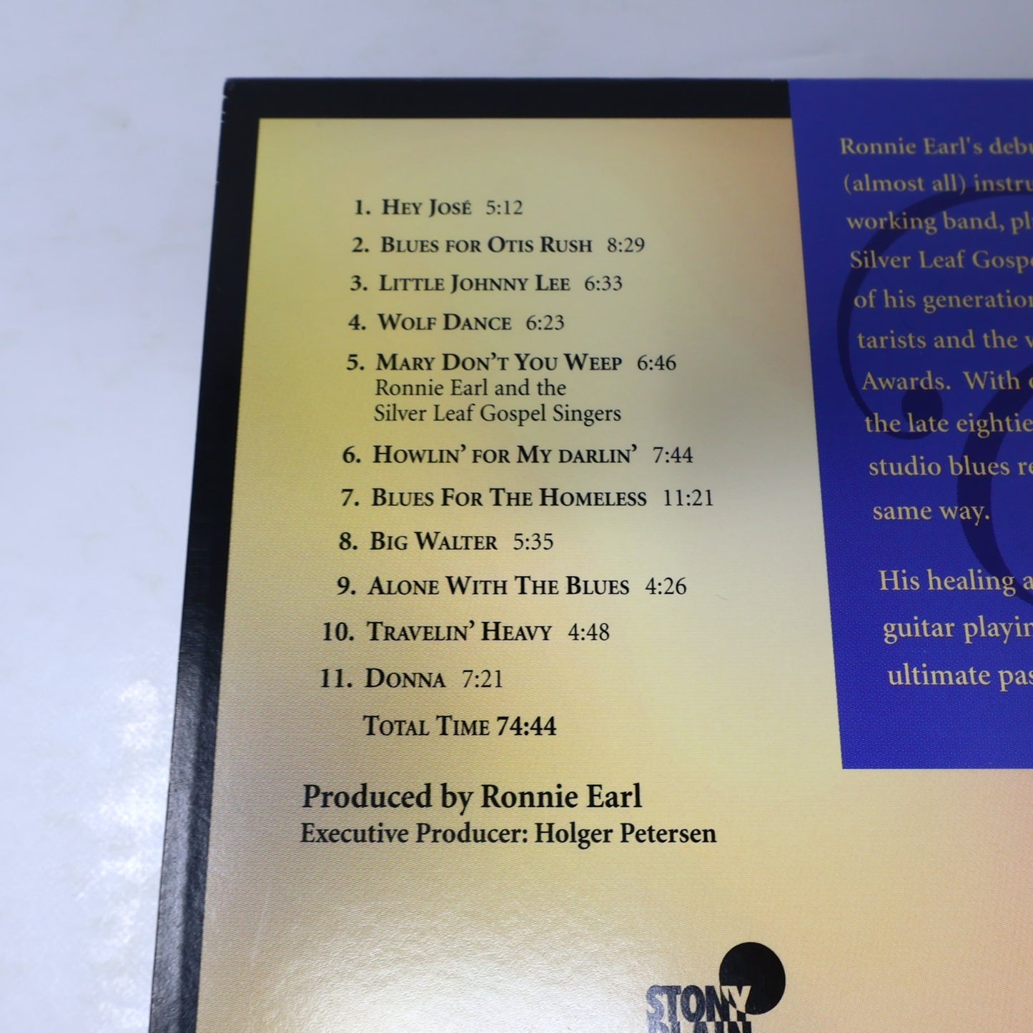 Ronnie Earl 2 CD Lot Blues & Ballads/I Feel Like Goin' On Donna/Hey José/Alabama