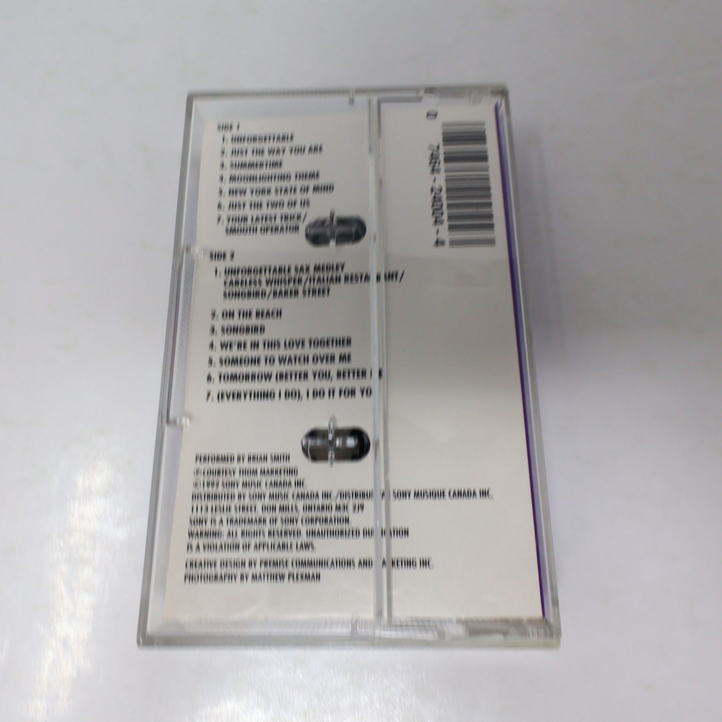 Unforgettable Sax Cassette Brian Smith Unforgettable/Summertime Jazz Sony 1992